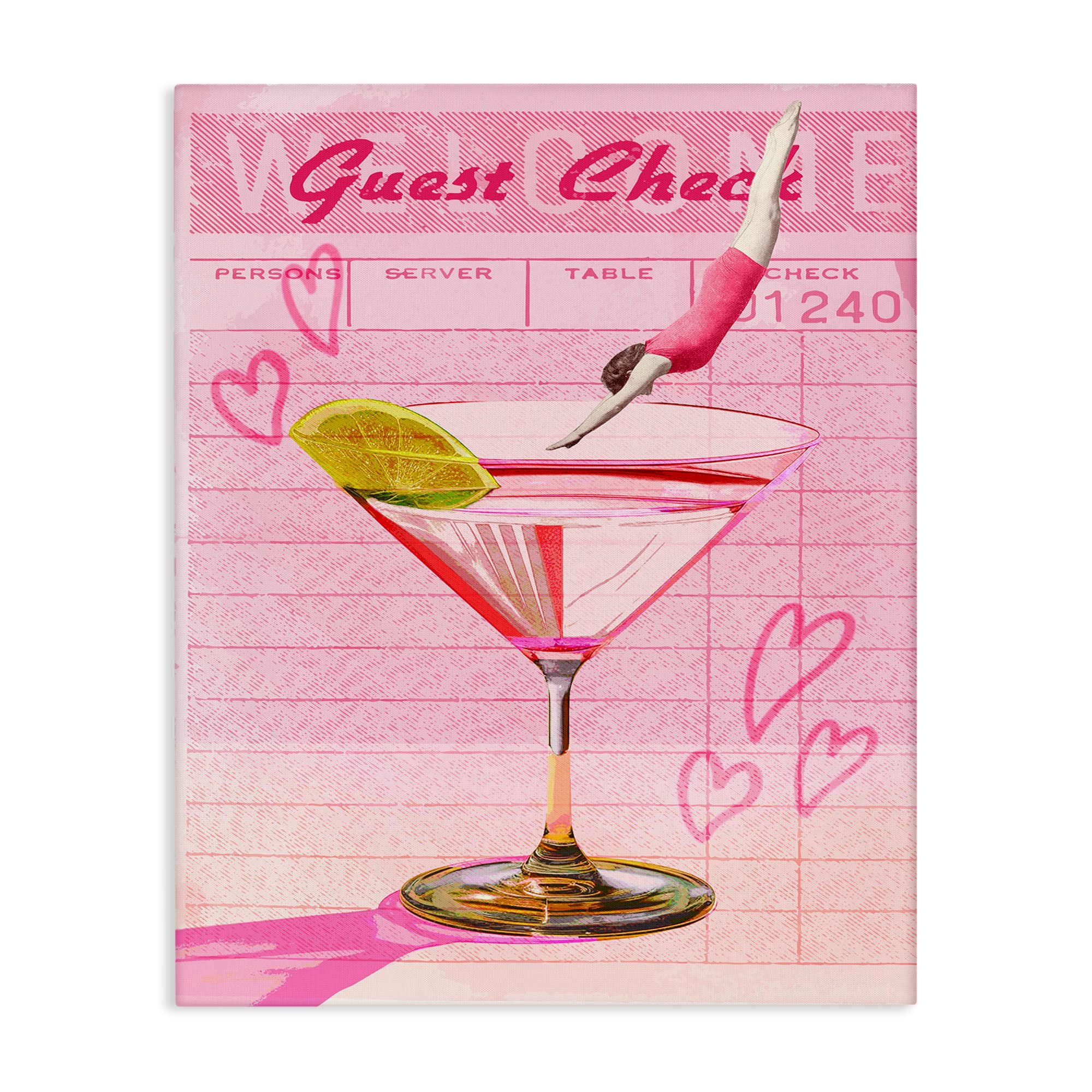 Stupell Industries BT-092-CN-30X40 Diver into Cocktail Guest Check Canvas Wall Art By Lil' Rue 30 x 40