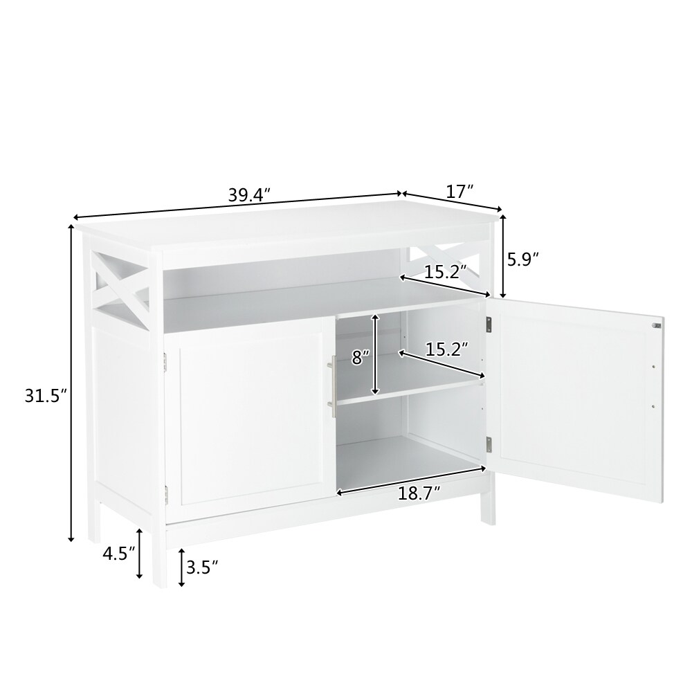 Winado White Mdf Base with Mdf Wood Top Kitchen Island (16.92-in x 39. ...