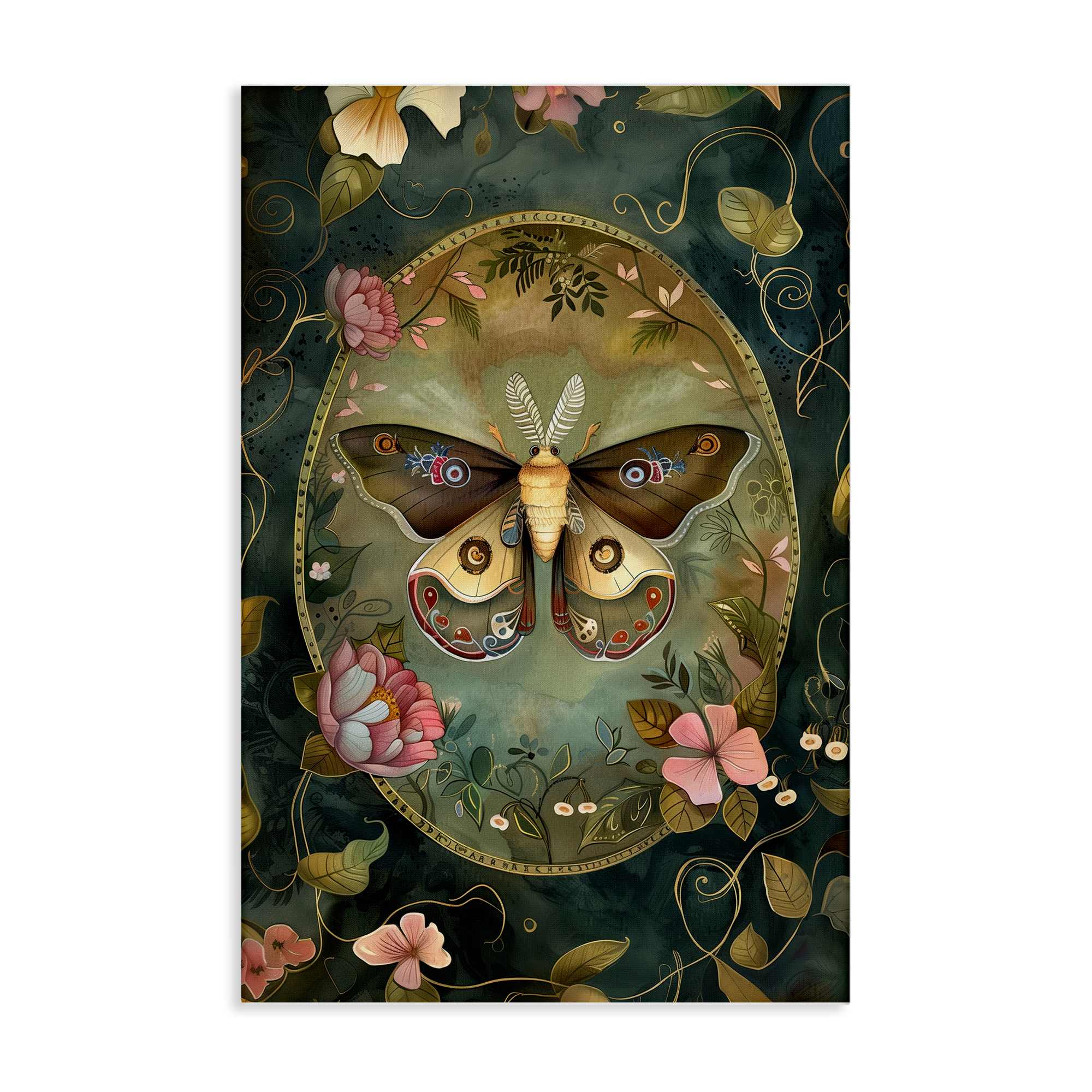 Stupell Industries BT-886-CN-30X45 Ornate Victorian Moth Canvas Wall Art By The Dutch Lady 30 x 45