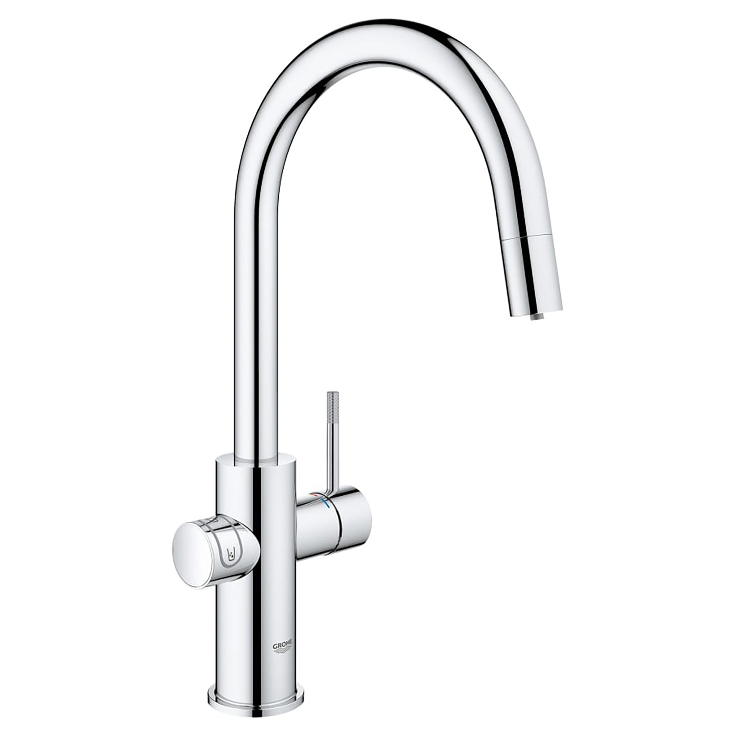 GROHE 31251002 StarLight Chrome Single Handle Deck-mount Filtered Pull-down Kitchen Faucet with Sprayer