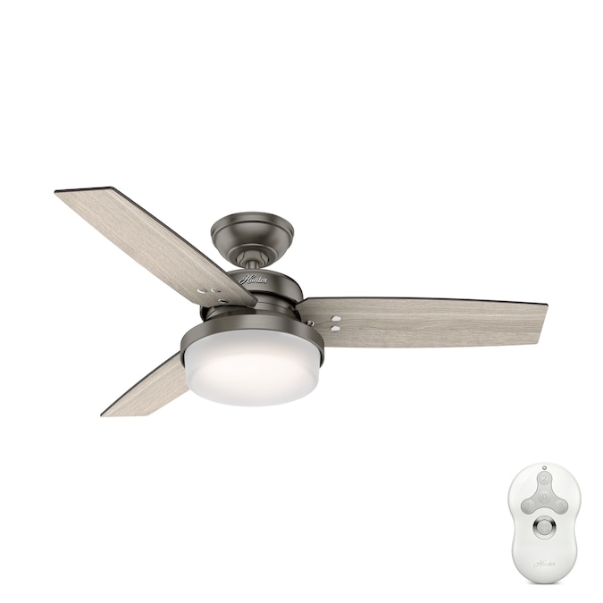 Hunter Sentinel 44 In Brushed Slate Led Indoor Ceiling Fan With Light Remote 3 Blade The Fans Department At Com - Can You Add A Remote To Hunter Ceiling Fan