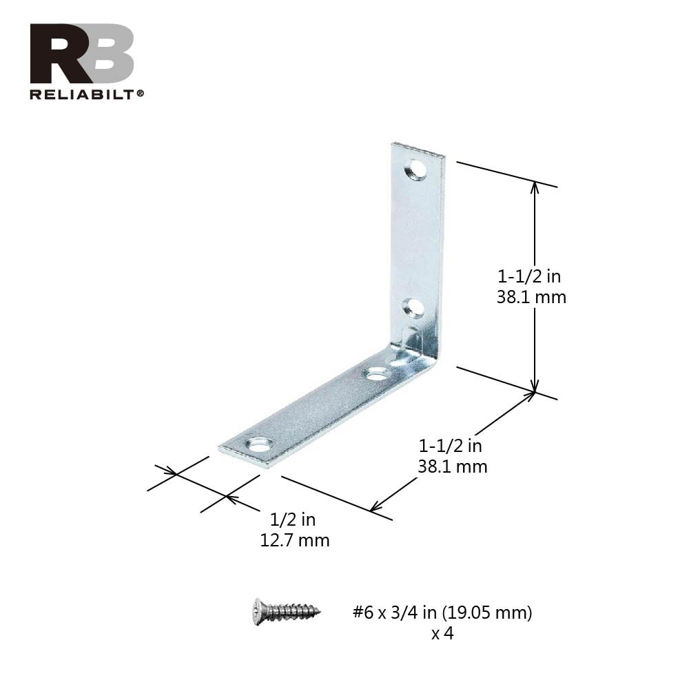 RELIABILT 22501ZCXLG20 Mending-Plates-Brackets-Braces - View #4