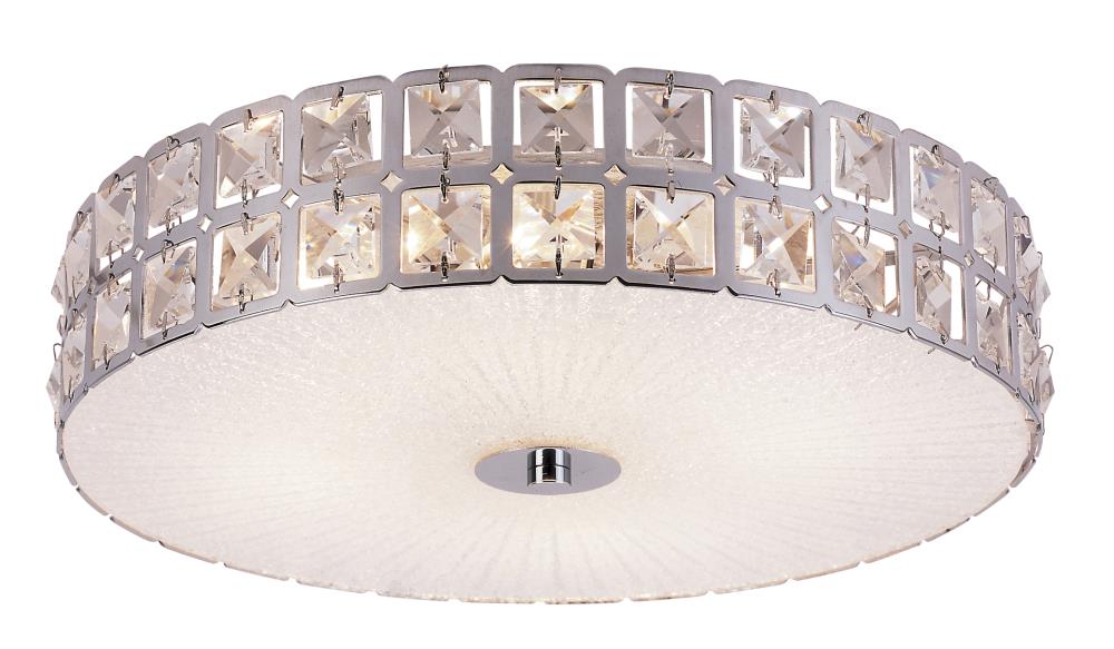 Lucid Lighting MDN-1108 4 -Light 15-in Polished Chrome Flush Mount Light