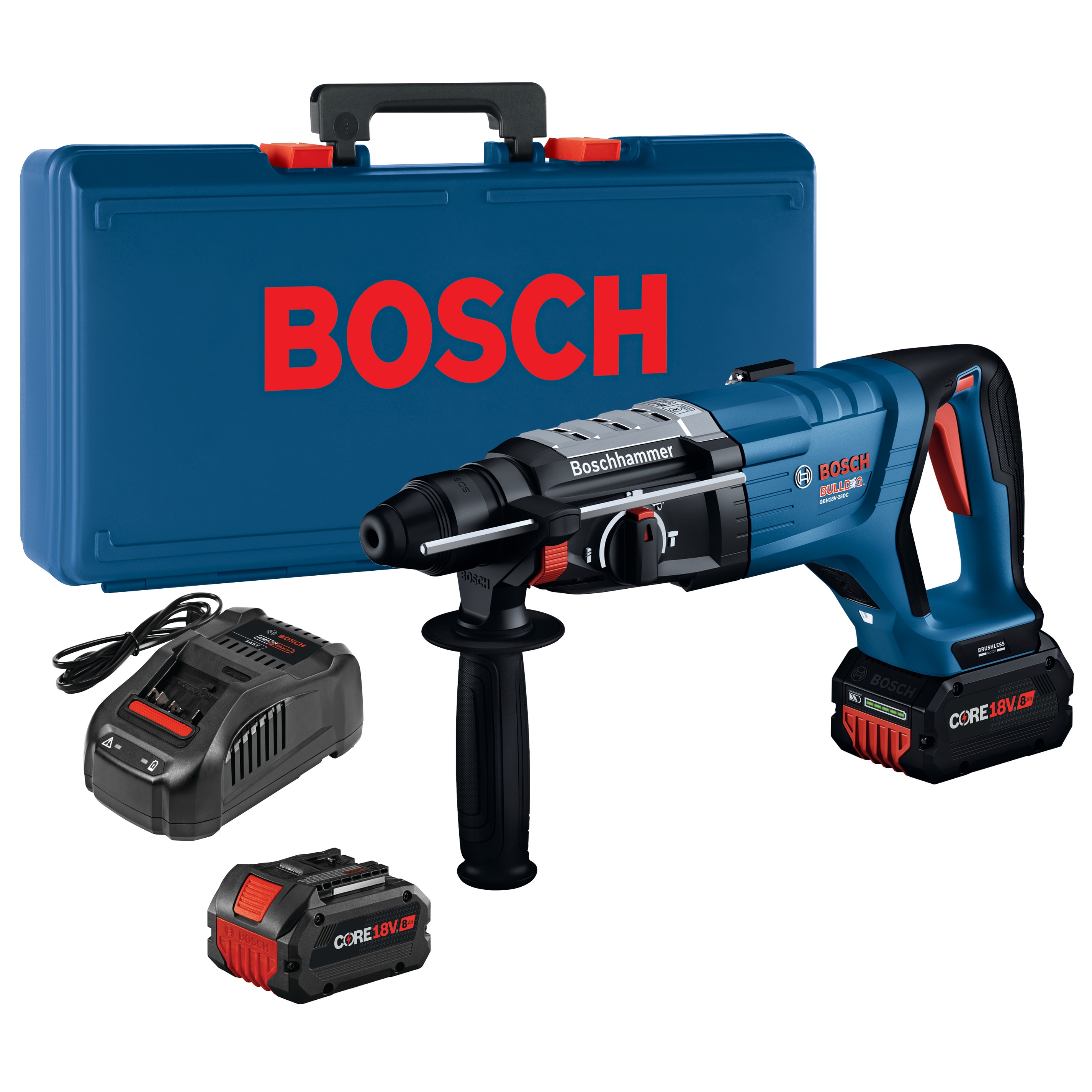 BOSCH GBH18V-34CQB24 PROFACTOR 18V Connected-Ready SDS-plus(R) Bulldog(TM) -1/4 In. Rotary Hammer with (2) CORE18V 8.0 Ah PROFACTOR Perform 電動工具 