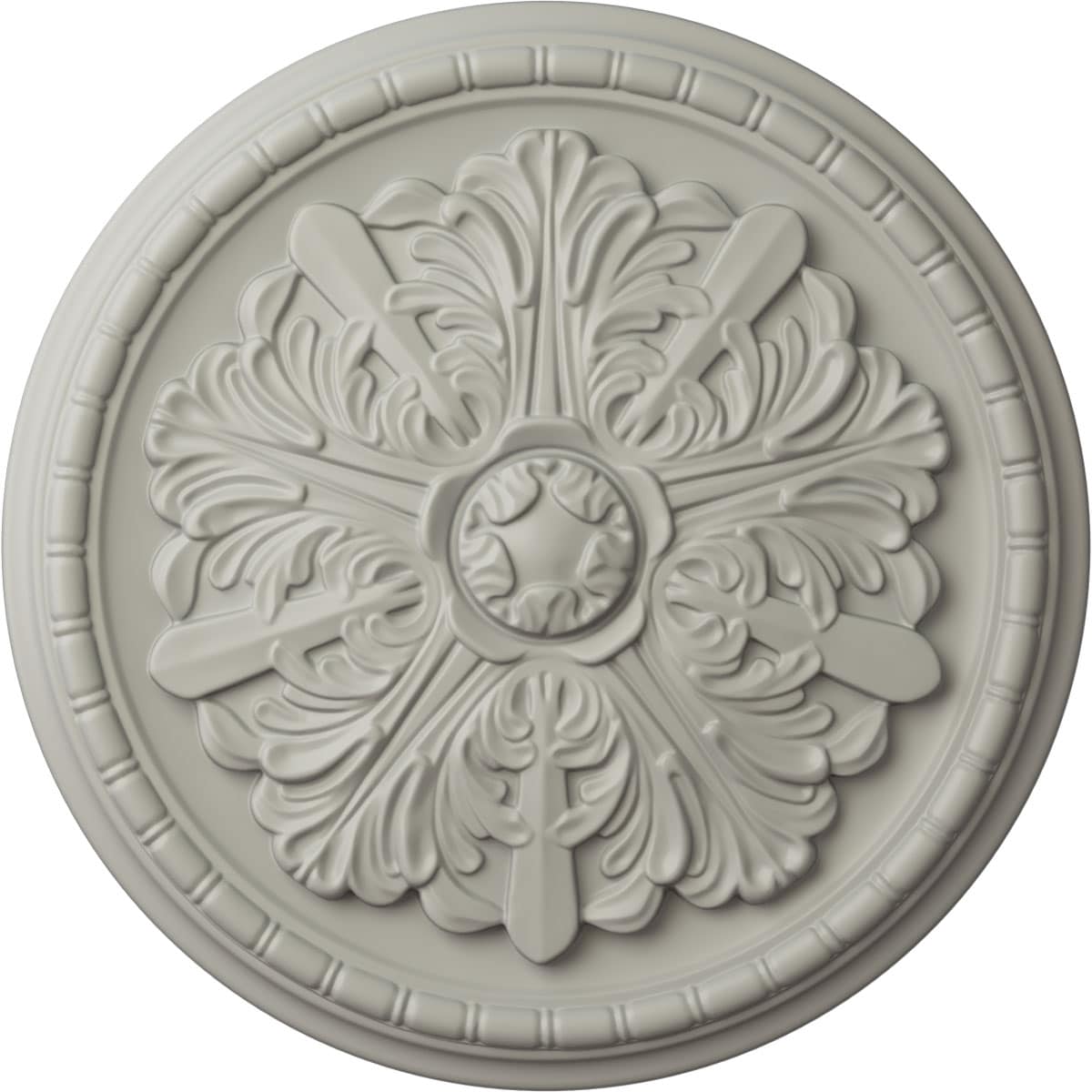 Ekena Millwork CM17WAPCF Washington 17.125-in W x 17.125-in L Painted Pot Of Cream Polyurethane Whole Ceiling Medallion