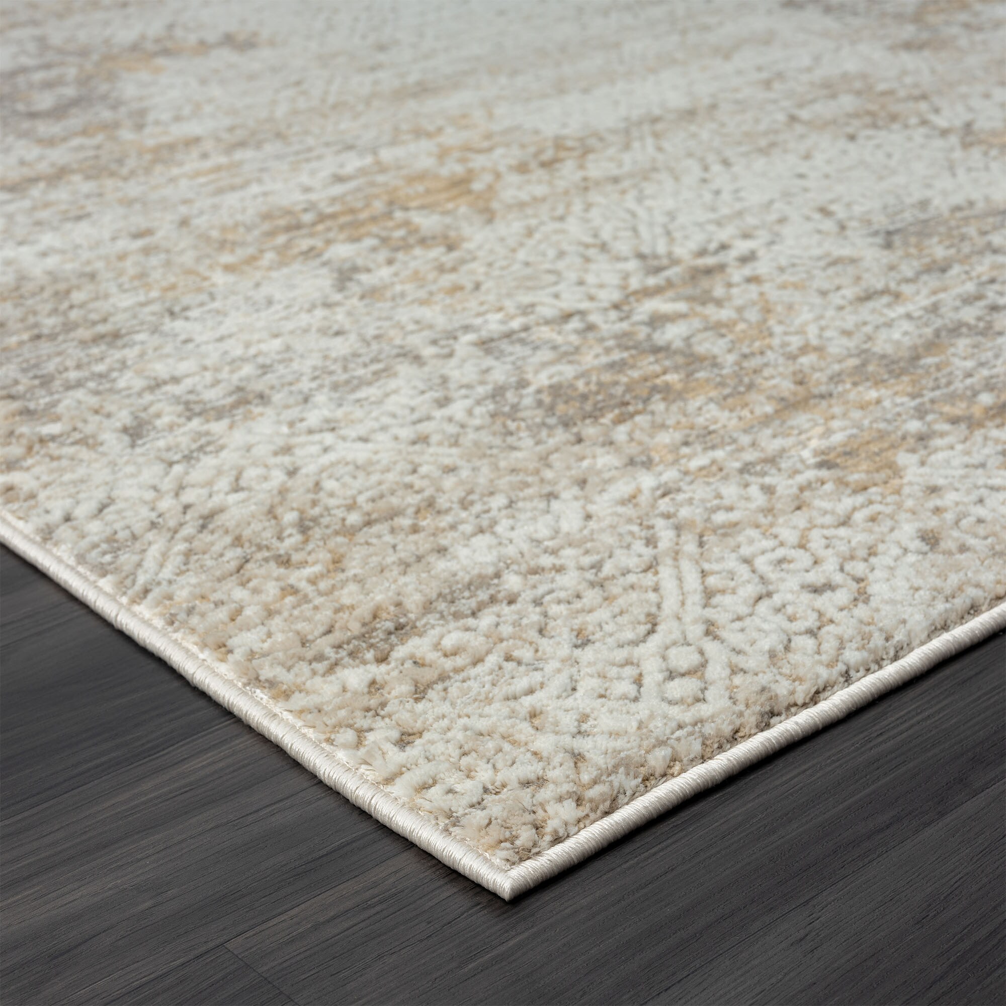 Sydney Gray and Beige Synthetic Rectangular 4' x 6' Area Rug