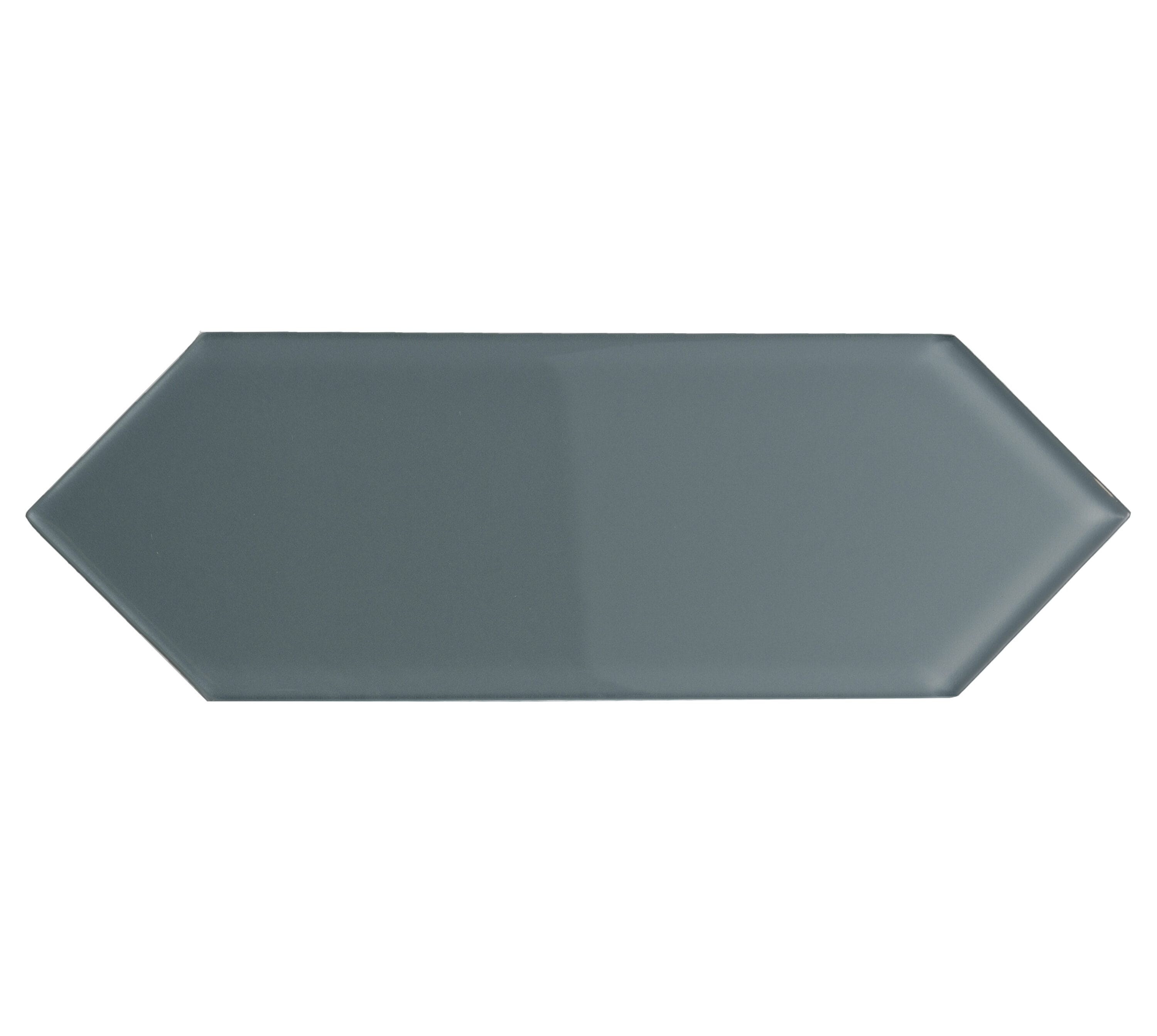 Giorbello G1111-SMPL Sample- Glass Subway Dark Slate 3-in x 9-in Glossy Glass Subway Hexagon Wall Tile