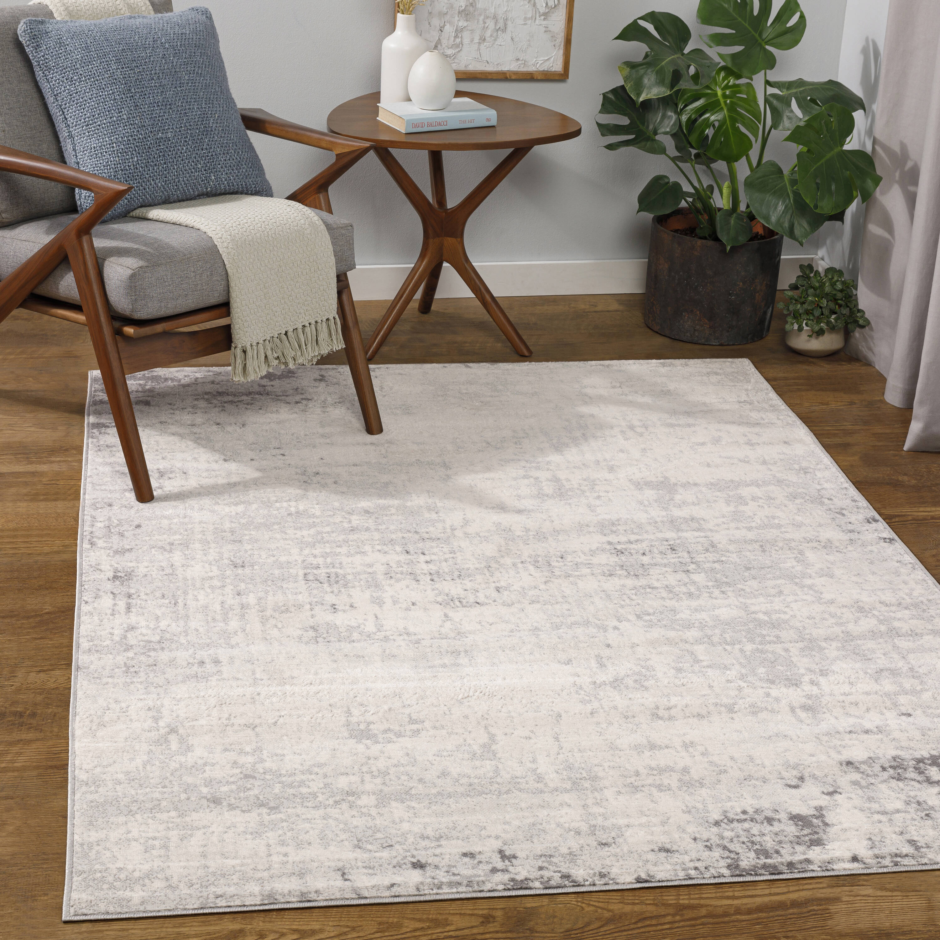 Surya Roma Light Gray, Off-white Indoor Abstract Area Rug in the Rugs ...