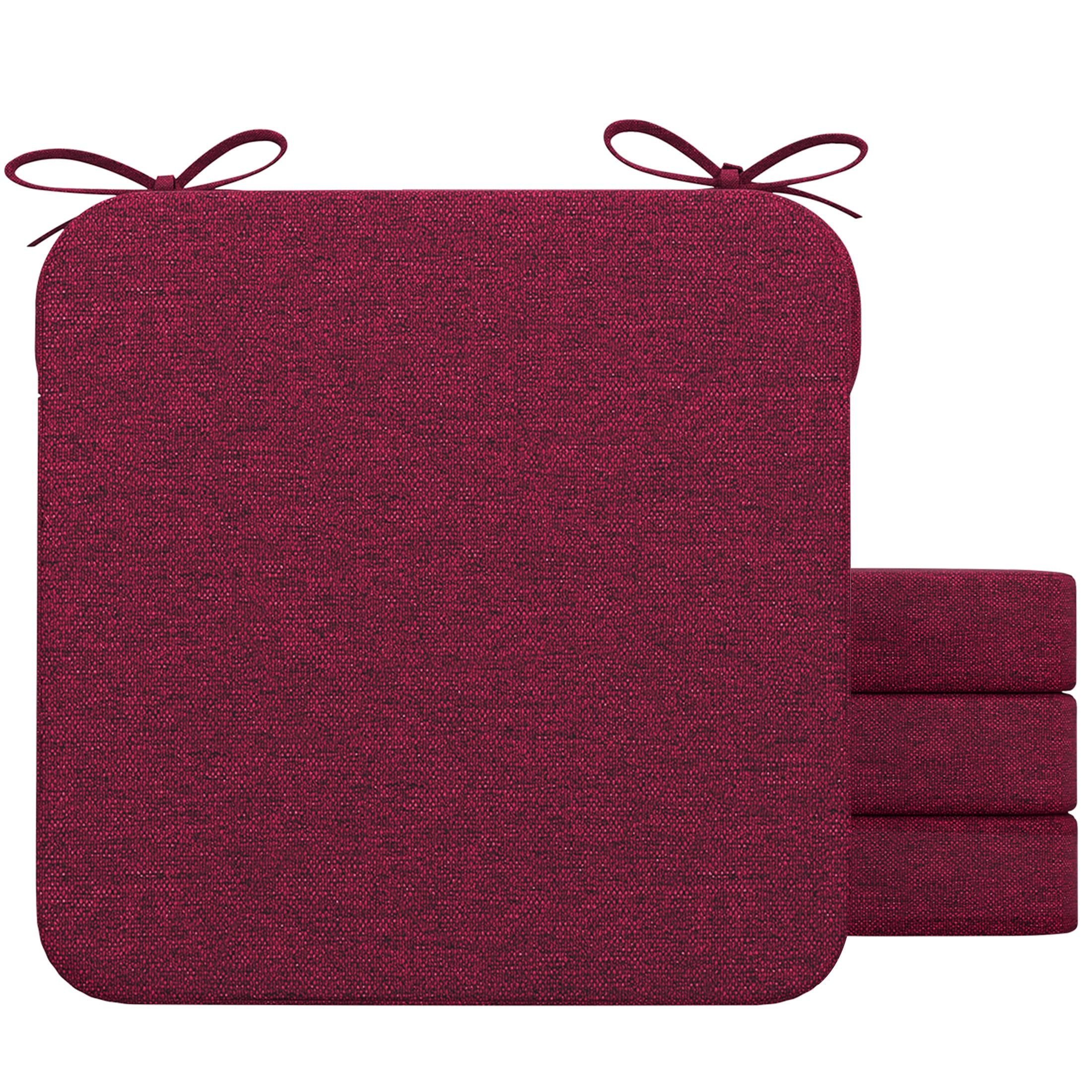 AAAAAcessories LS-DCCLS-JIUHONG-4P Dark Wine Red Solid Chair Cushion