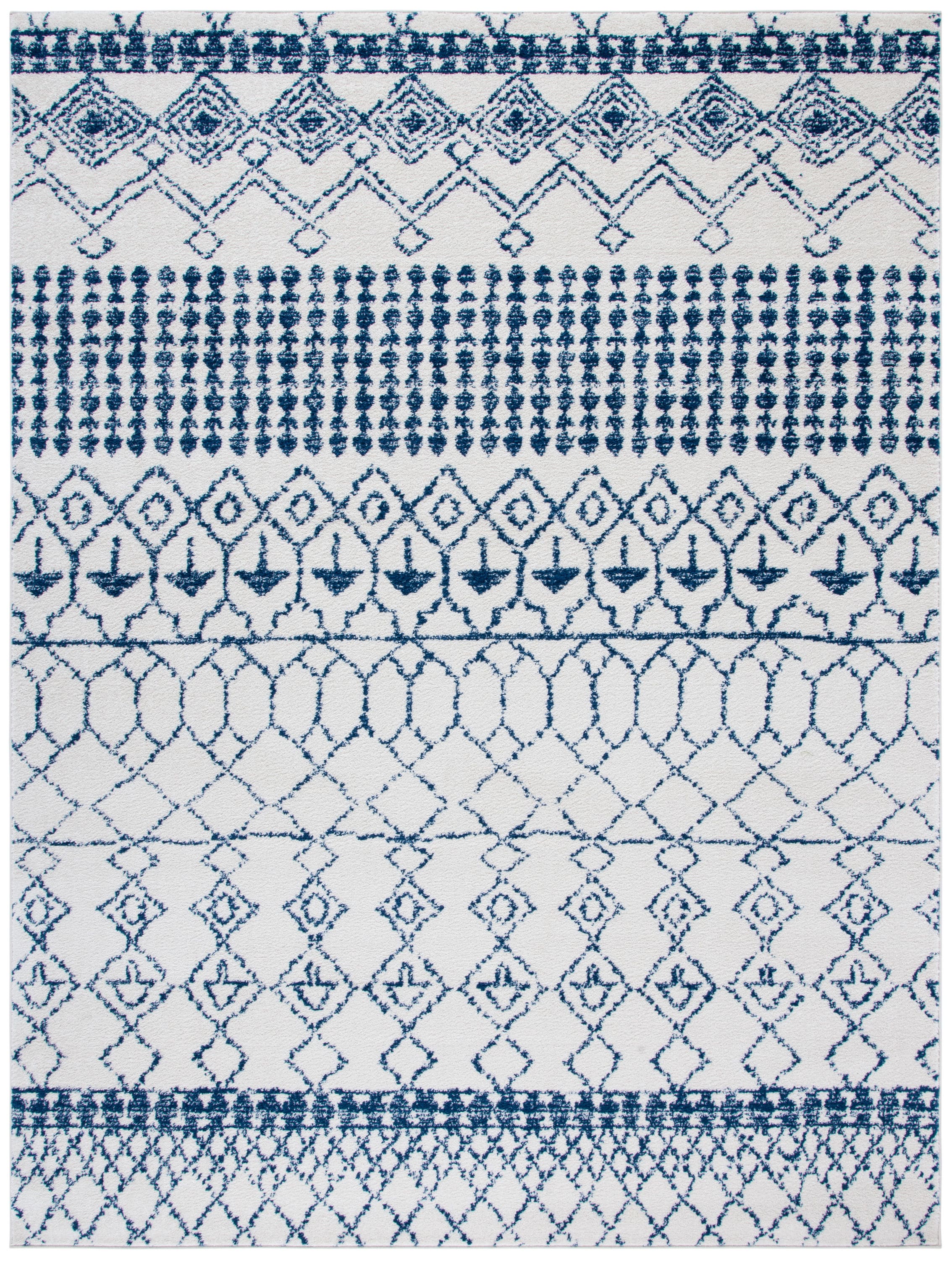 Safavieh TUL229E-8 Tulum Artesia 8 x 10 (ft) Loomed Polypropylene Ivory/Navy Rectangular Indoor Geometric Bohemian/Eclectic Area rug