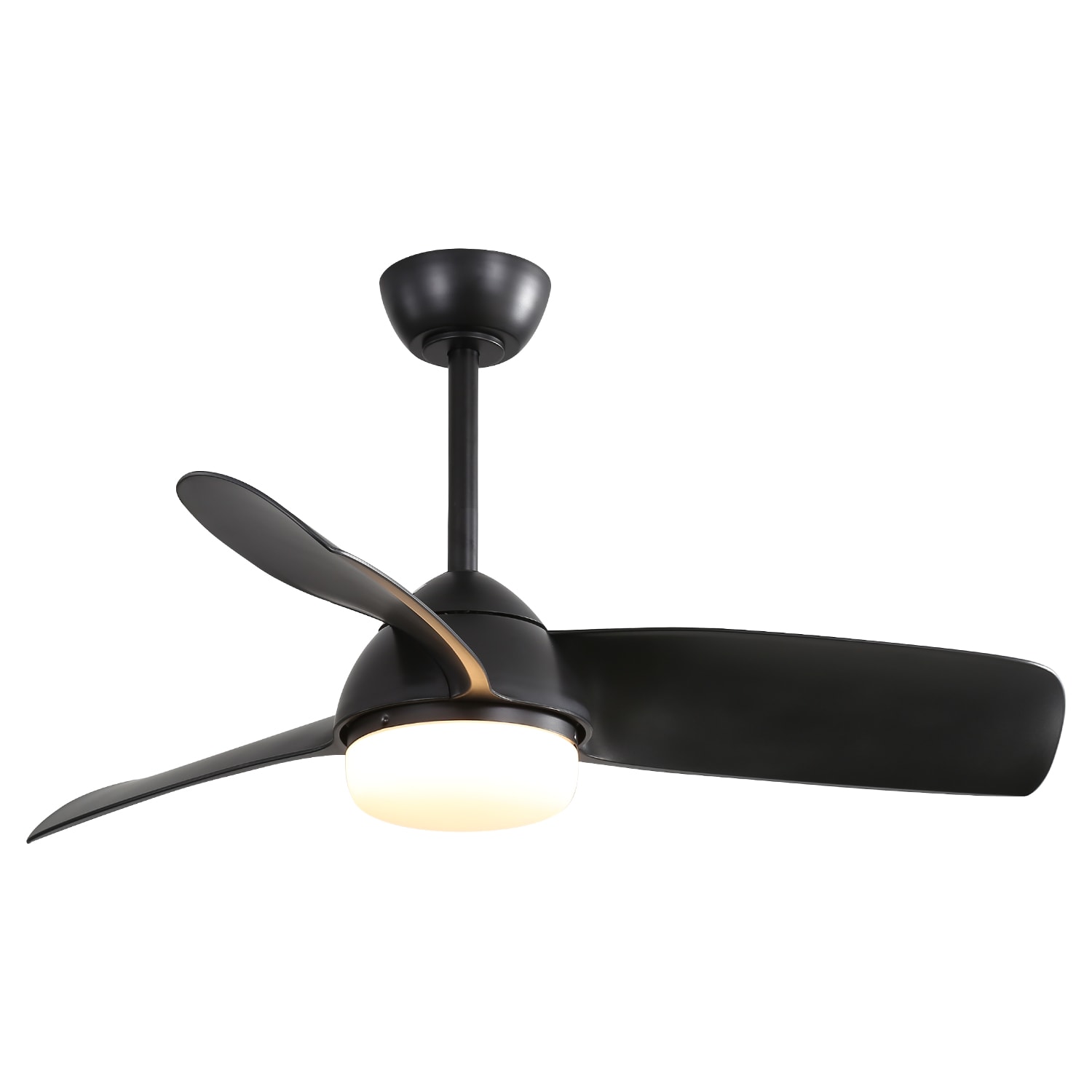Bayfeve BFDS-44WAOODBLADES5 Adjustable Speed 42-in Color-Changing Integrated LED Outdoor Black with ABS Blades Ceiling Fan With Light - Remote Included ( 3 -Blade )