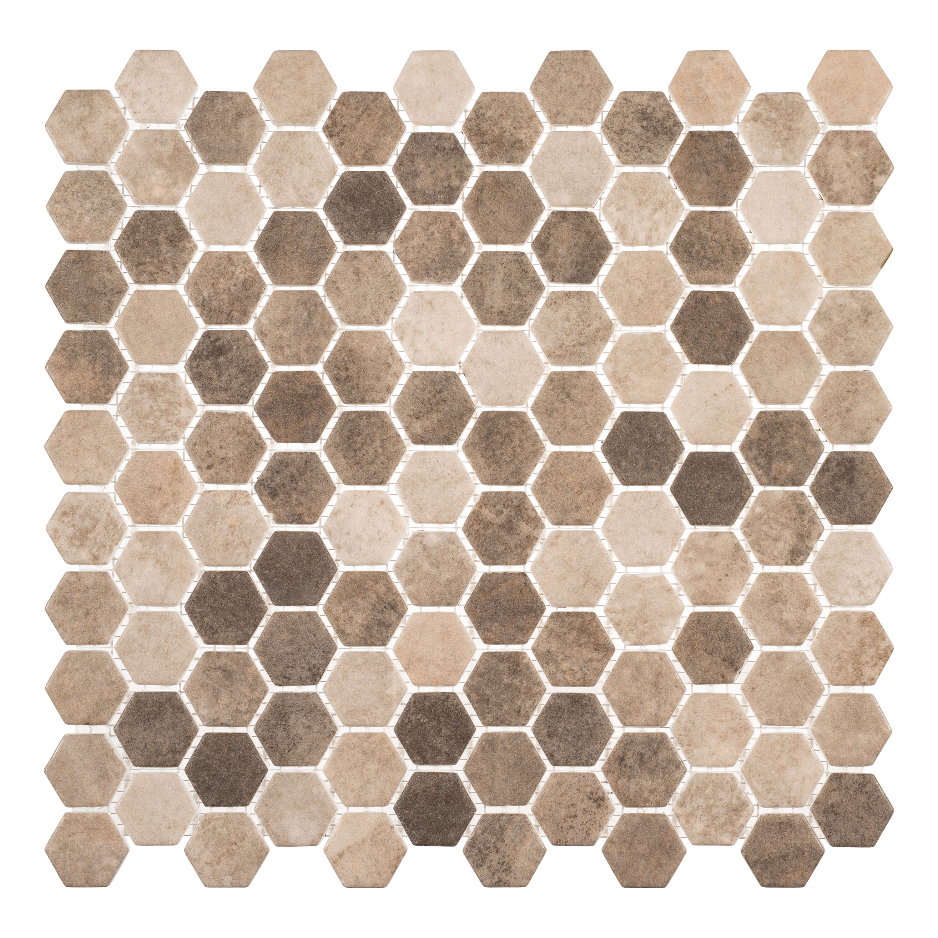 Andova Tiles ANDTRI568 TRILLION Honey 12-in x 12-in Matte Recycled Glass Patterned Hexagon Mosaic Floor and Wall Tile (5.658-sq. ft/ Carton)