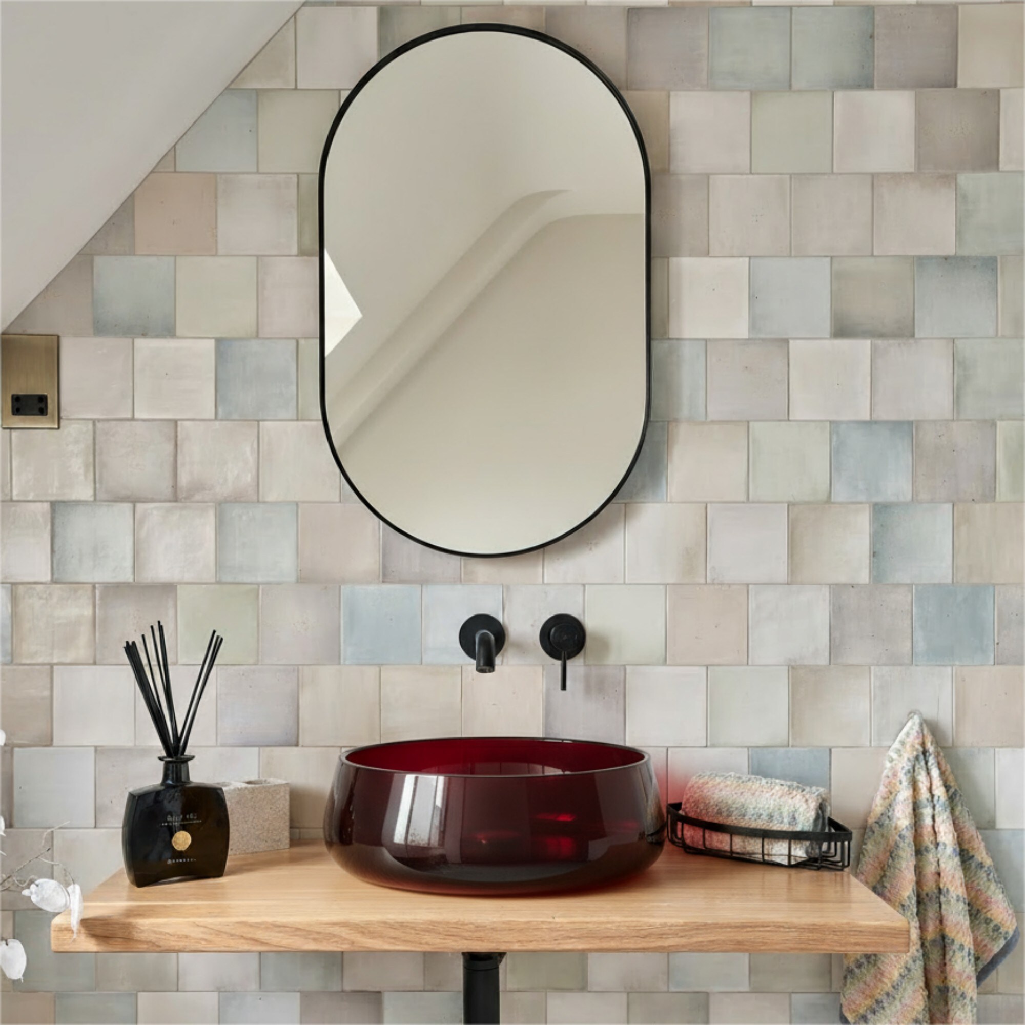 Boyel Living BL-RED2261 17.7 Inch Round Burgundy Resin Bathroom Vanity Sink Countertop Sink