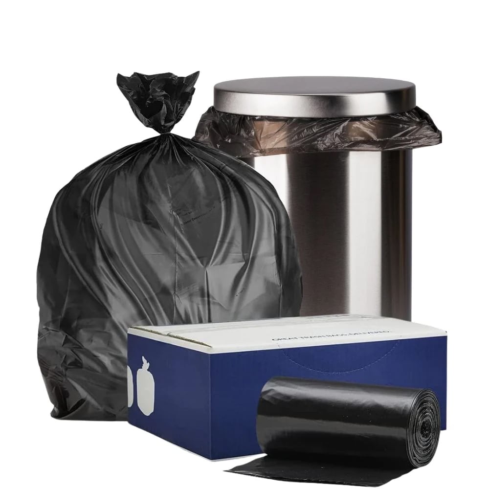 Plasticplace Drawstring Trash Bags, 13 Gallon, Black (200 Count)