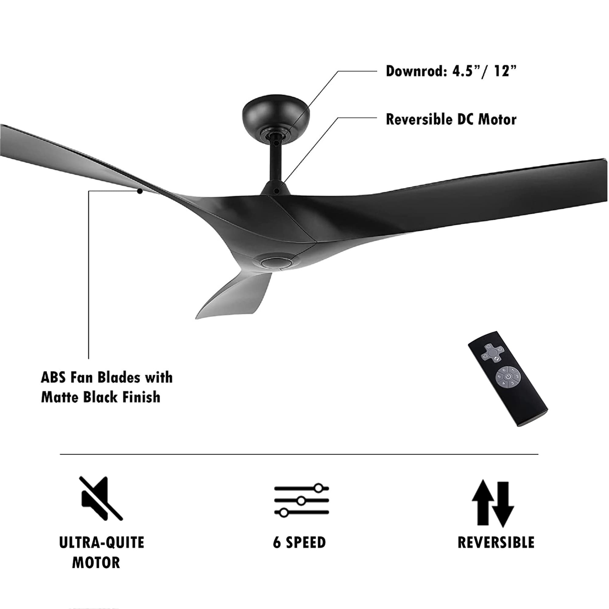 GETLEDEL CF-Q013-BK Ceiling-Fans - View #3