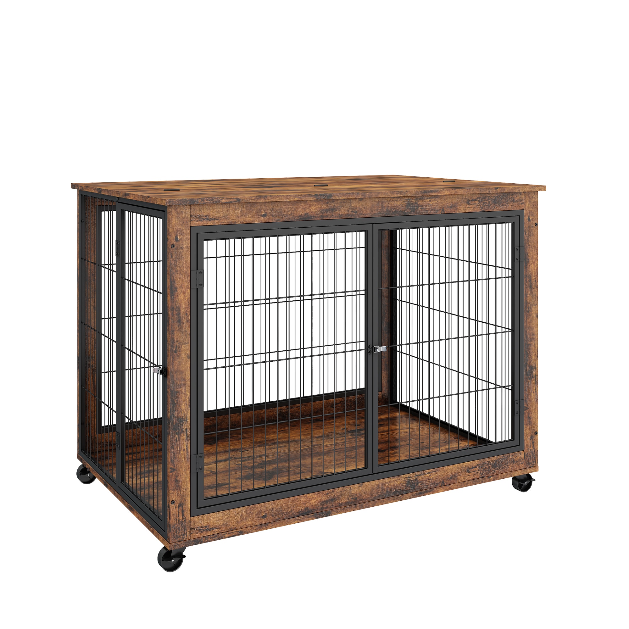 LIVIZA GIZ-JS4430DRN Medium (26 - 40 lbs.) Composite Dog Crate Indoor ( 3.64-Feet L x 2.5-Feet W x 2.59-Feet H )