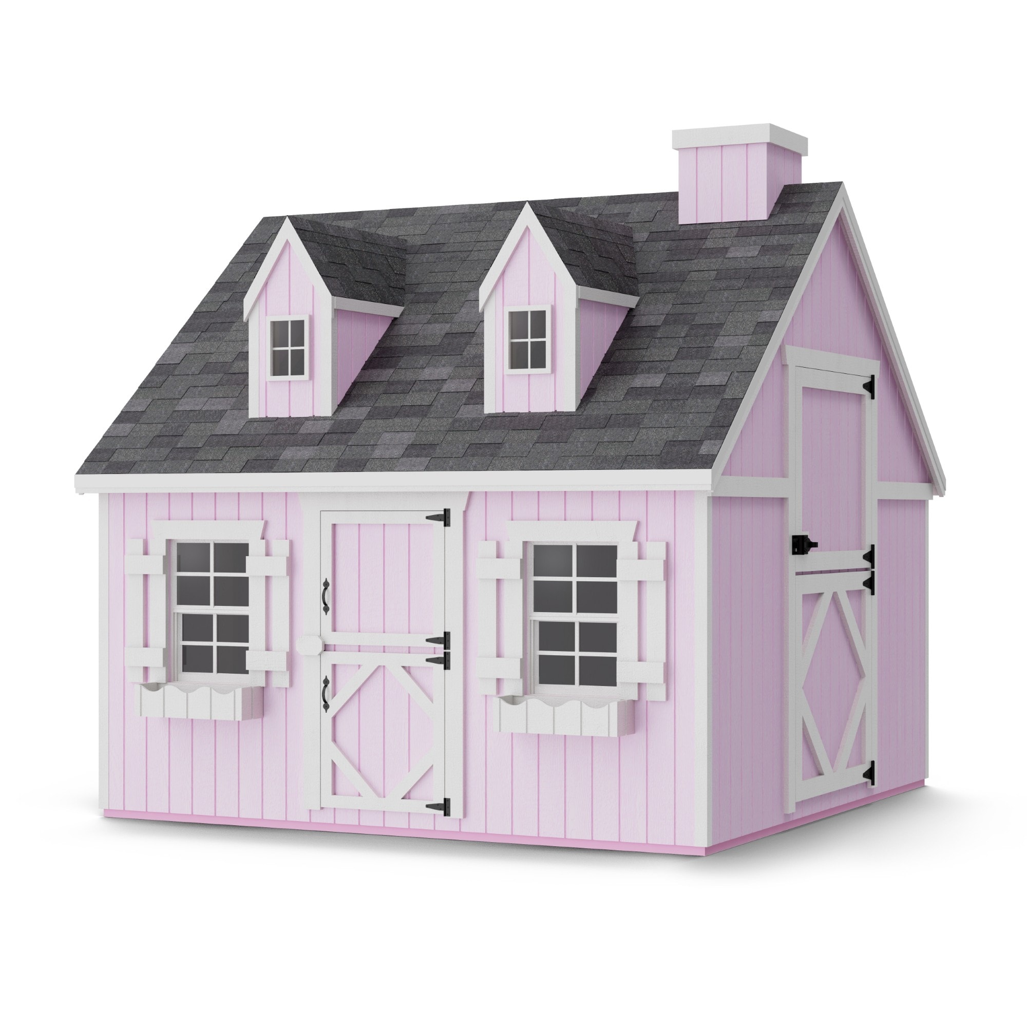 Little Cottage Co 8X8 CCP-PNK-FK-LFT 8x8 Cape Cod Playhouse with Loft Outdoor Wood Playhouse