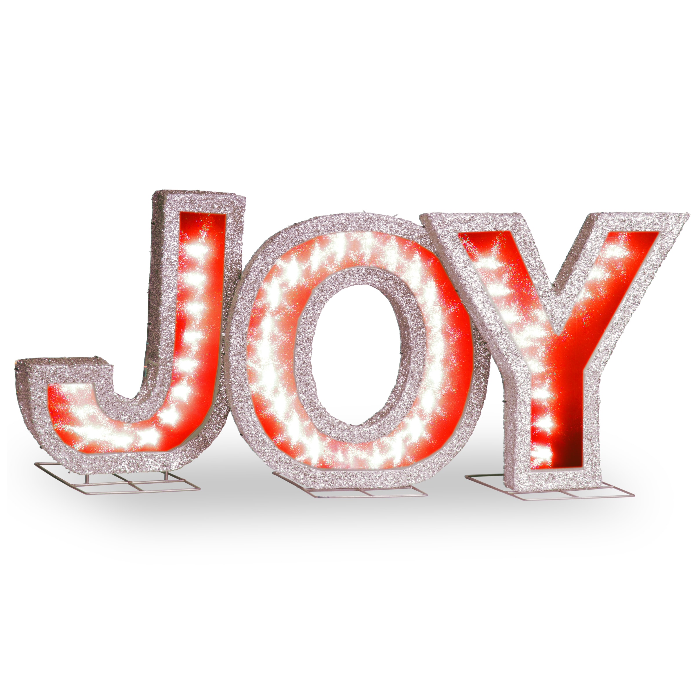 National Tree Company 55-in Red Joy Sign Christmas Outdoor Decoration ...