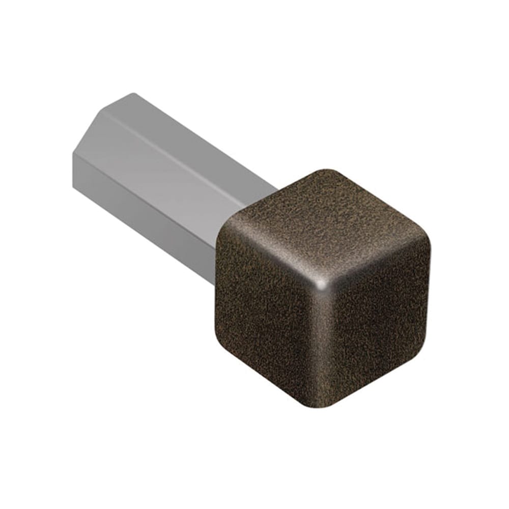 Schluter Systems EV/Q45TSOB Quadec 0.188-in W x 1.0-in L Bronze textured color-coated aluminum Aluminum Inside/Outside corner Tile Edge Trim