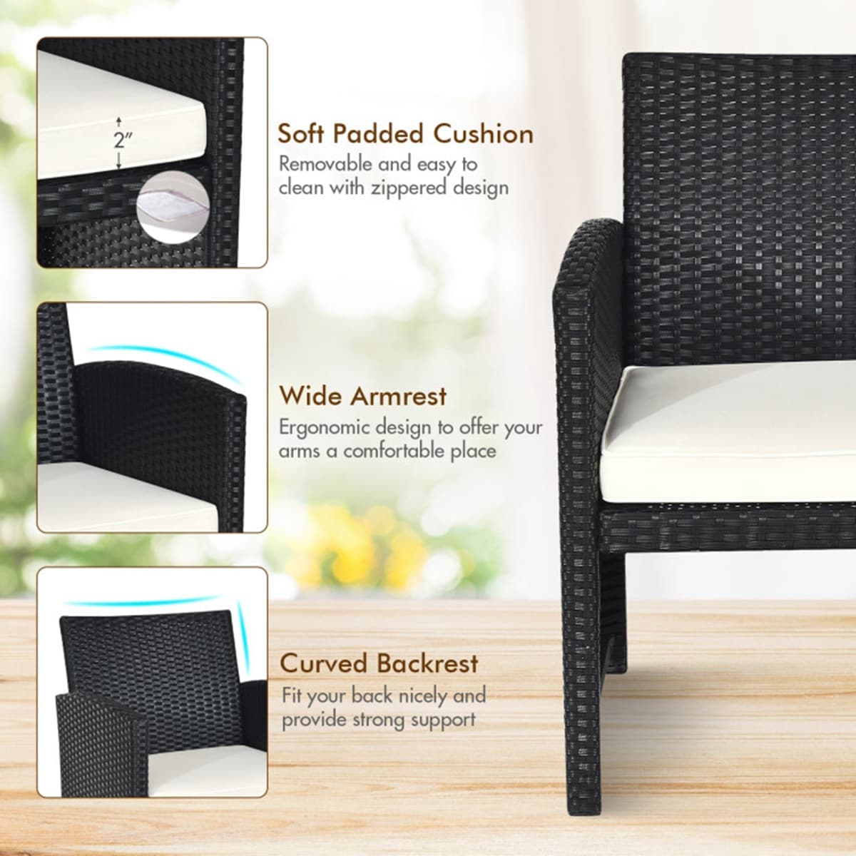 Forclover HYFC-4PCS239WH Patio-Conversation-Sets - View #4