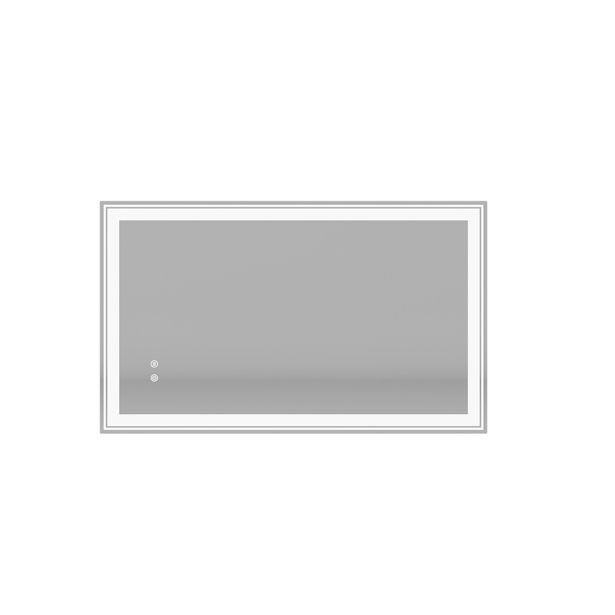 WELLFOR CR-P-S10-2W04MB 28-in x 36-in Frameless Dimmable Lighted Fog Free Bathroom Vanity Mirror (Silver)