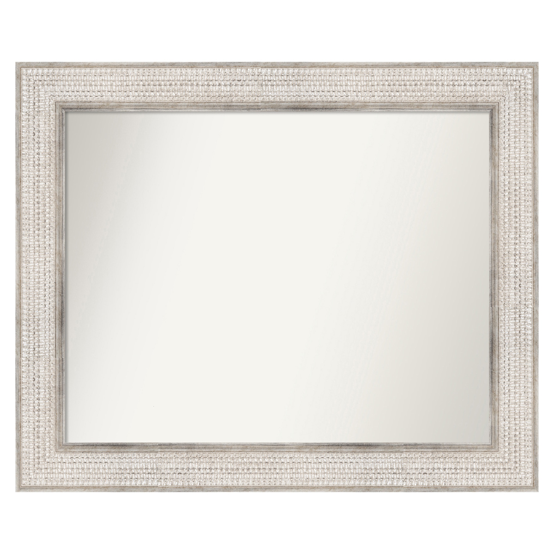 Trellis Silver Wood Rectangular Bathroom Wall Mirror