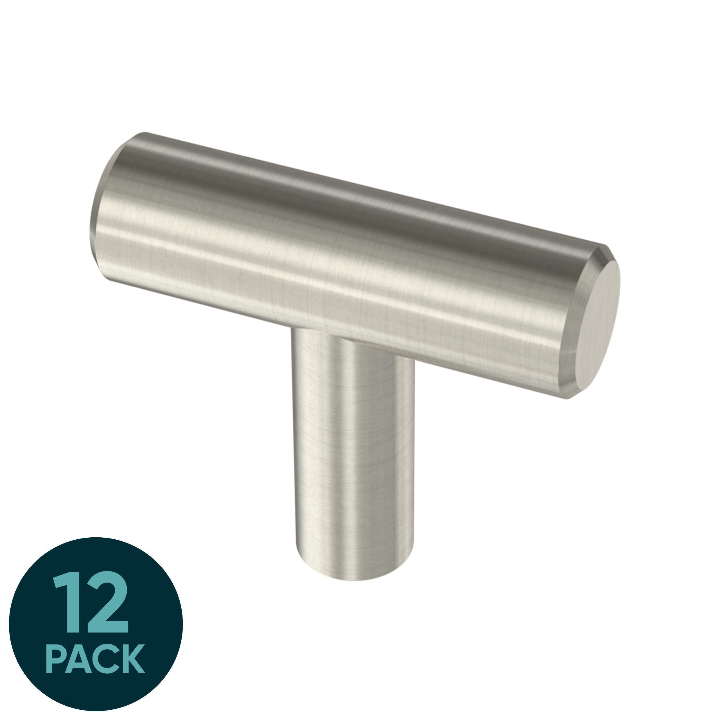 Origin 21 P15966W-SS-K1 Dagna 1-9/16-in Stainless Steel Cylindrical Modern Cabinet Knob 12 -Pack
