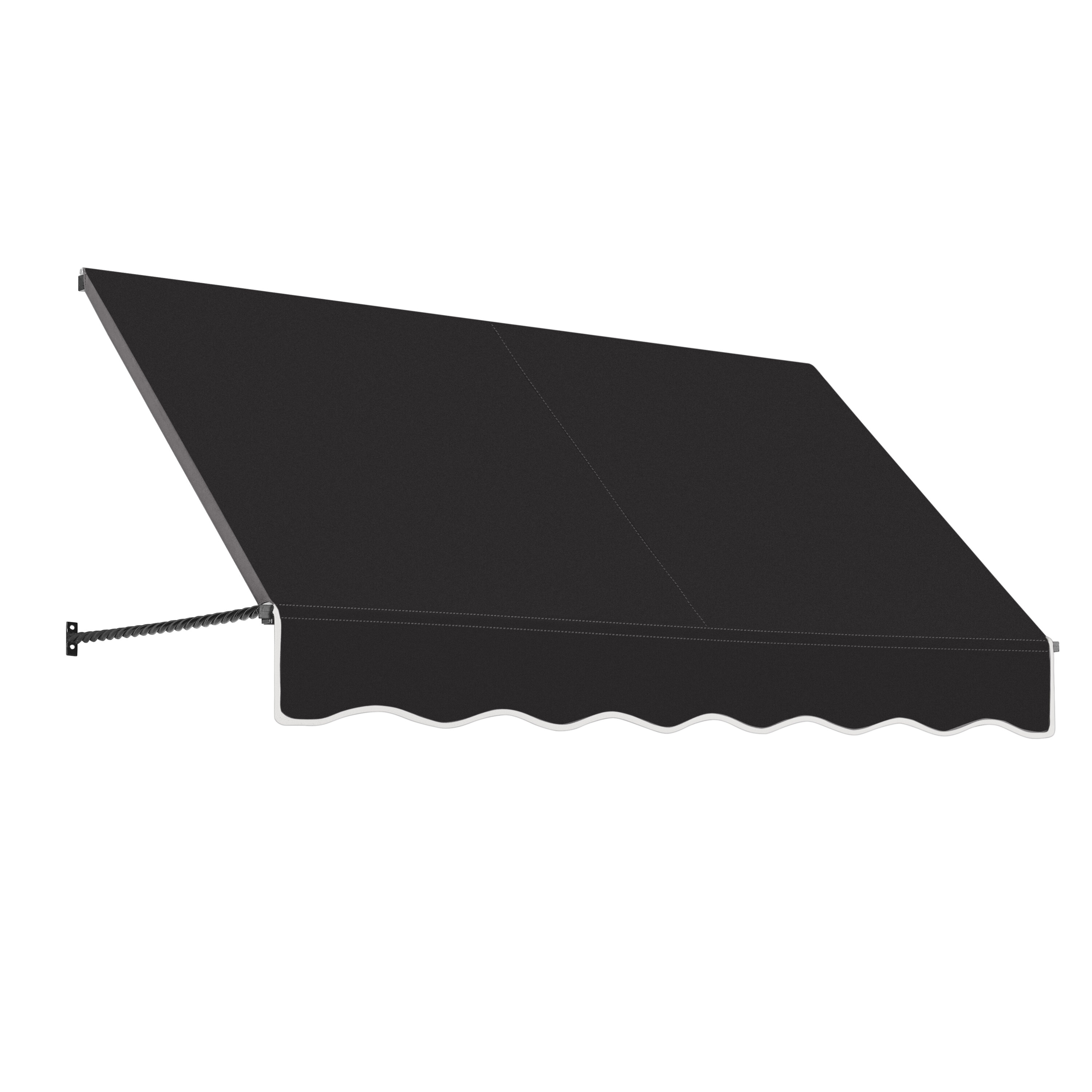 Awntech SANT32-L-6K Santa Fe 76.5-in Wide x 24-in Projection x 44-in Height Fabric Black Solid Fixed Window/Door Awning