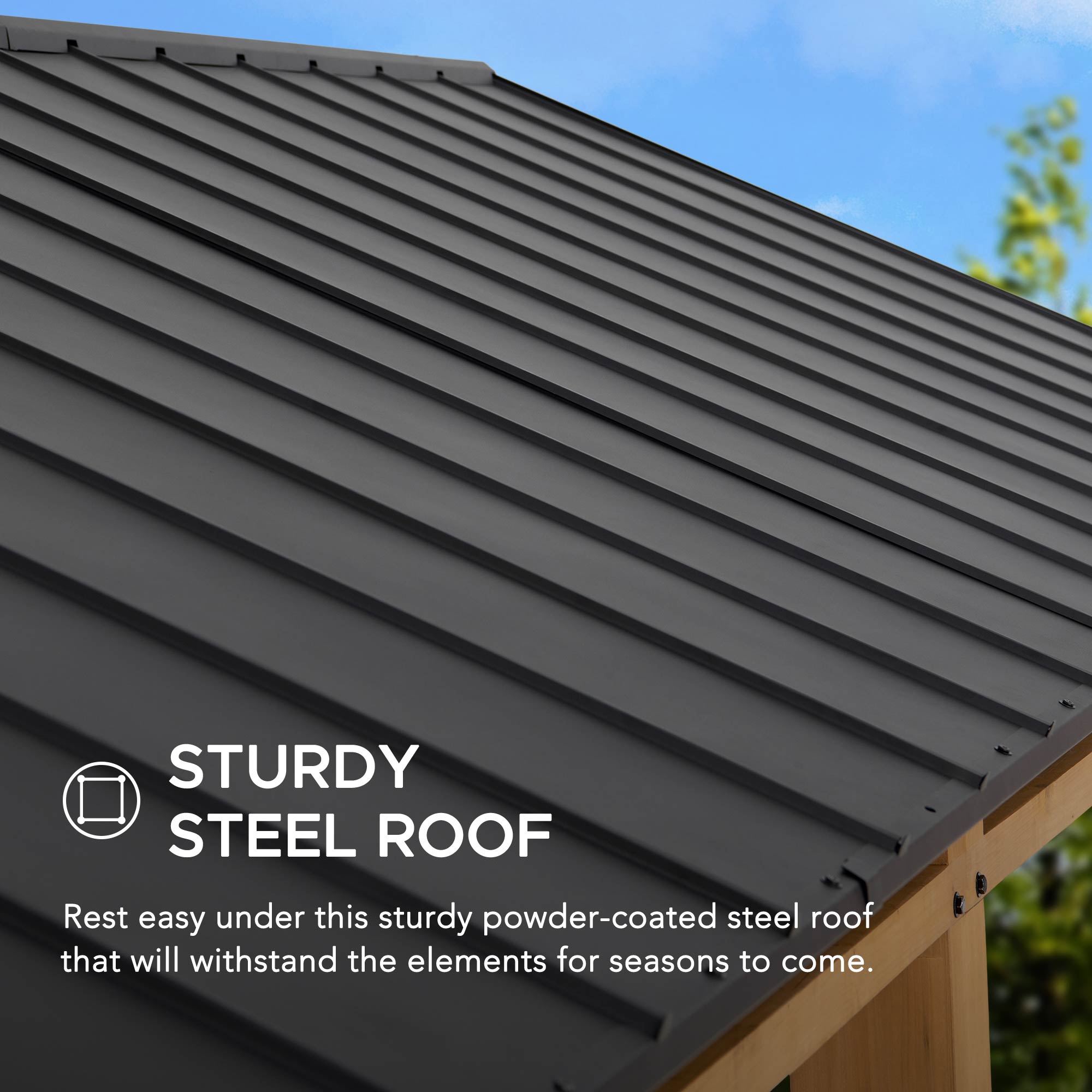 Sunjoy 11-ft W x 19.8-ft L x 8.3-ft H sand black Wood Carport in