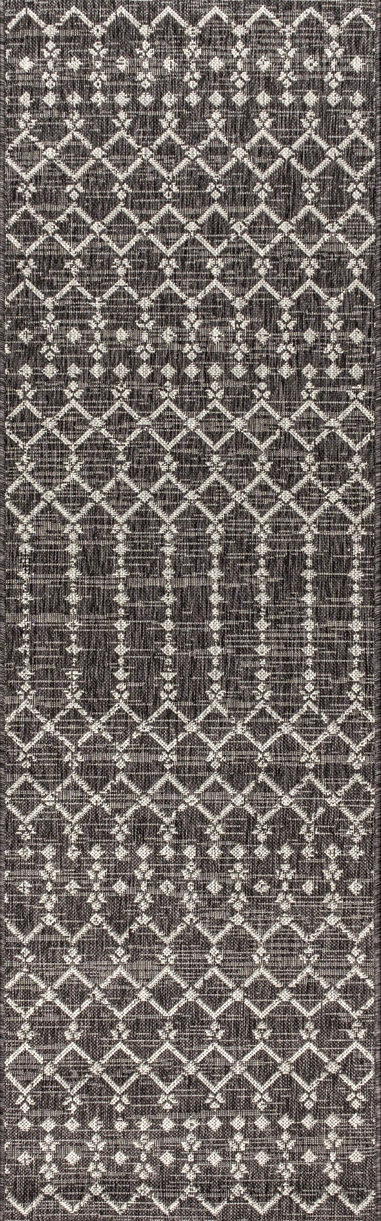 JONATHAN Y Santa Monica Ourika Filigree Textured Weave 2 X 8 (ft) Black ...