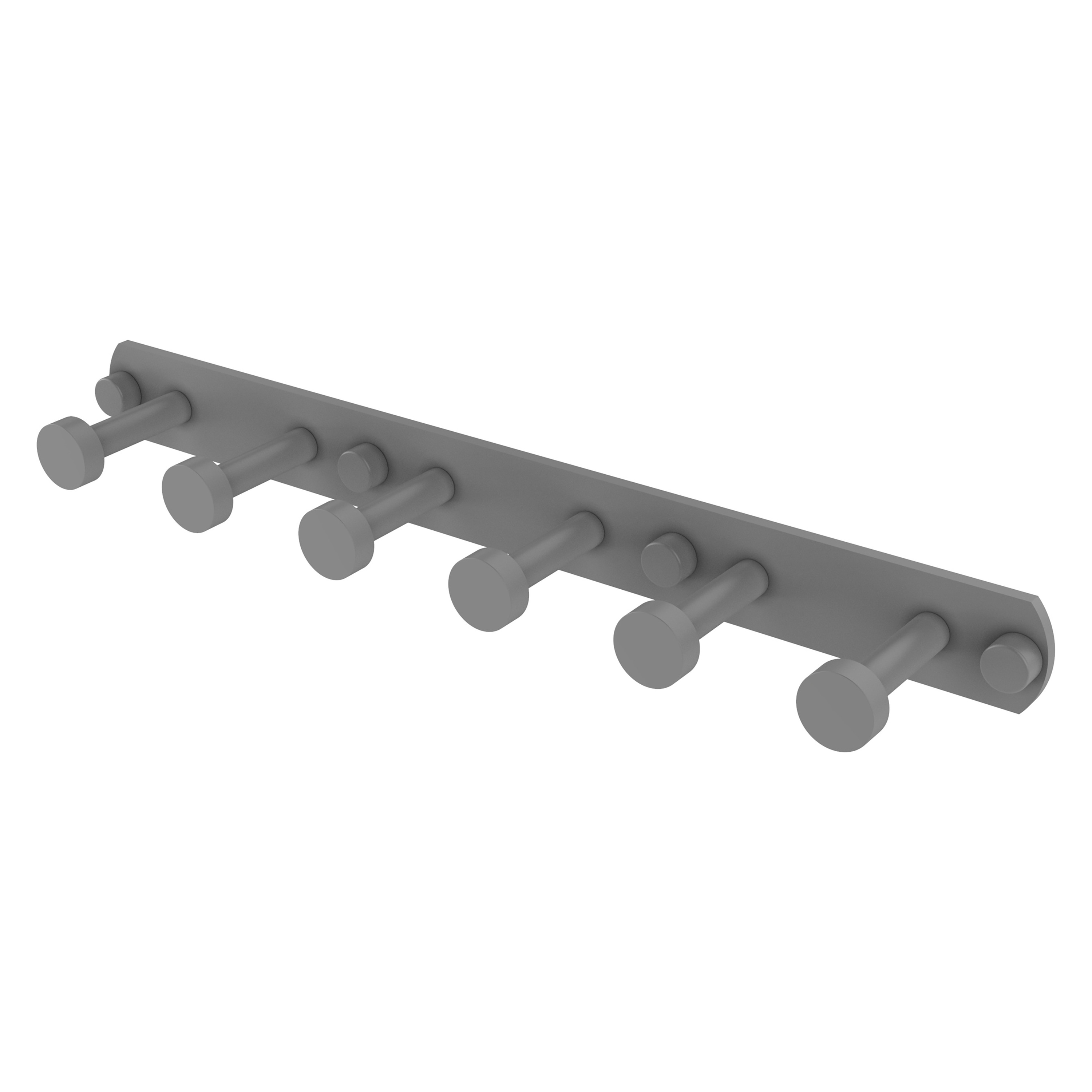 Allied Brass FR-20-6-GYM Fresno Matte Gray 6 -Hook Wall mount Towel Hook