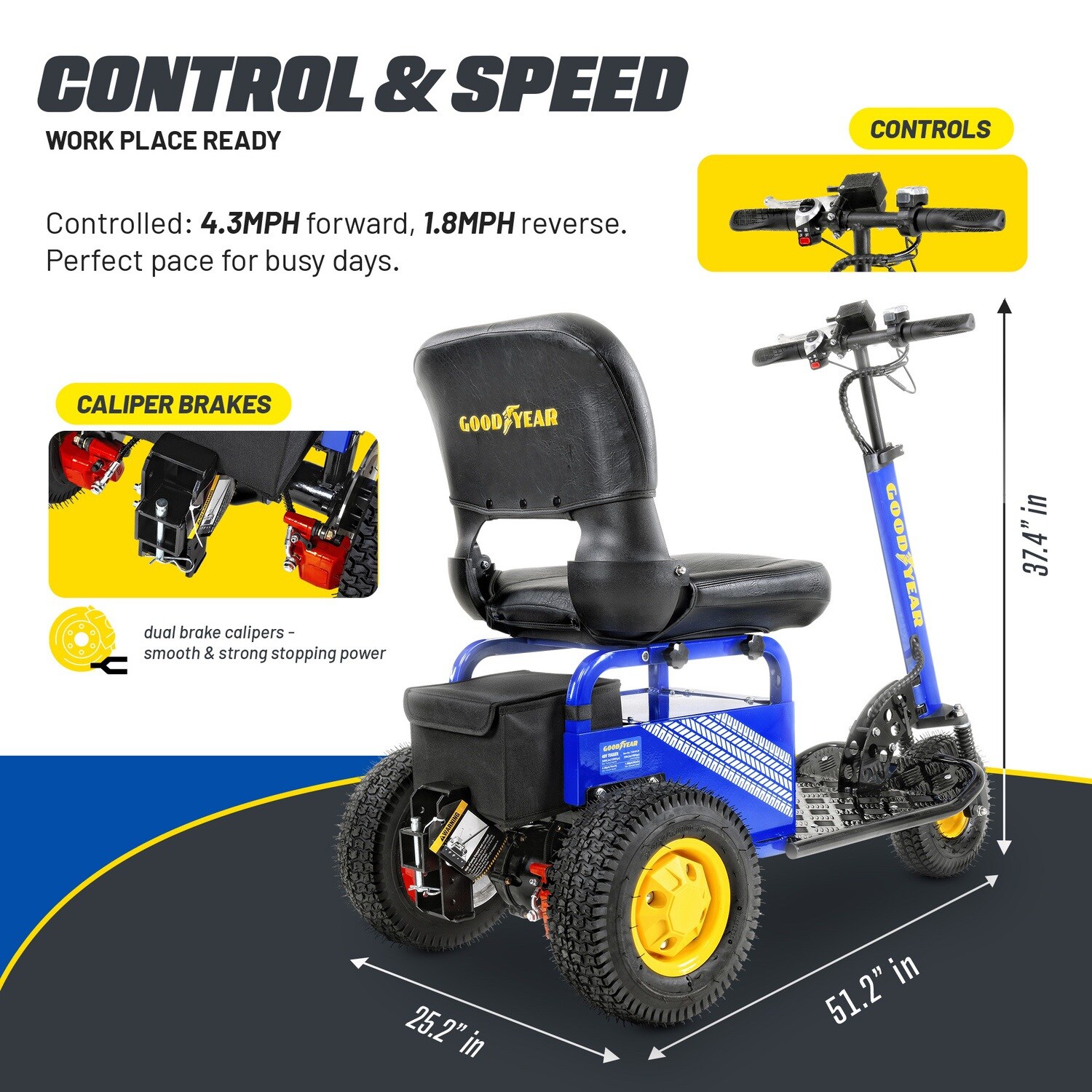 Goodyear Electric Tugger Scooter 2600 Lbs Towing 12V 9Ah Battery in the  UTVs & Golf Carts department at