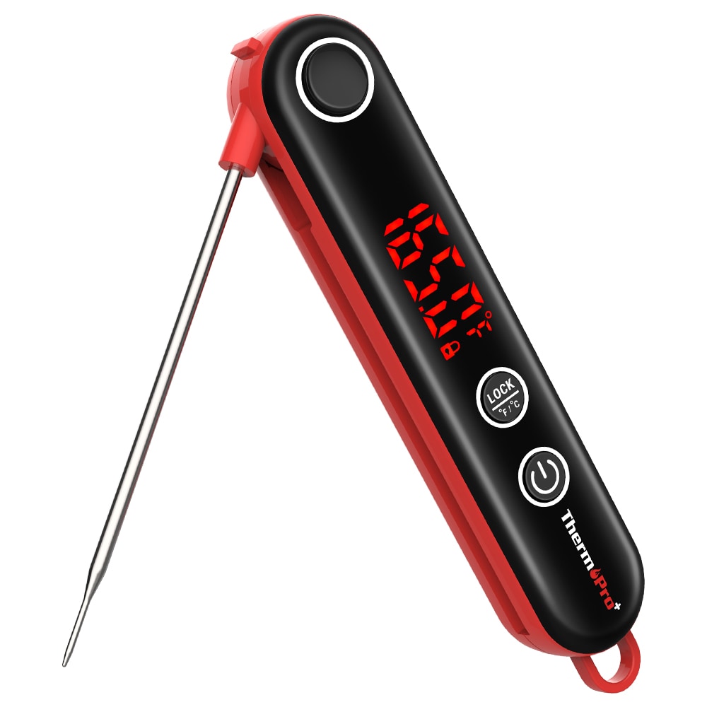 ThermoPro - TempSpike Bluetooth Food Thermometer - Red/Black