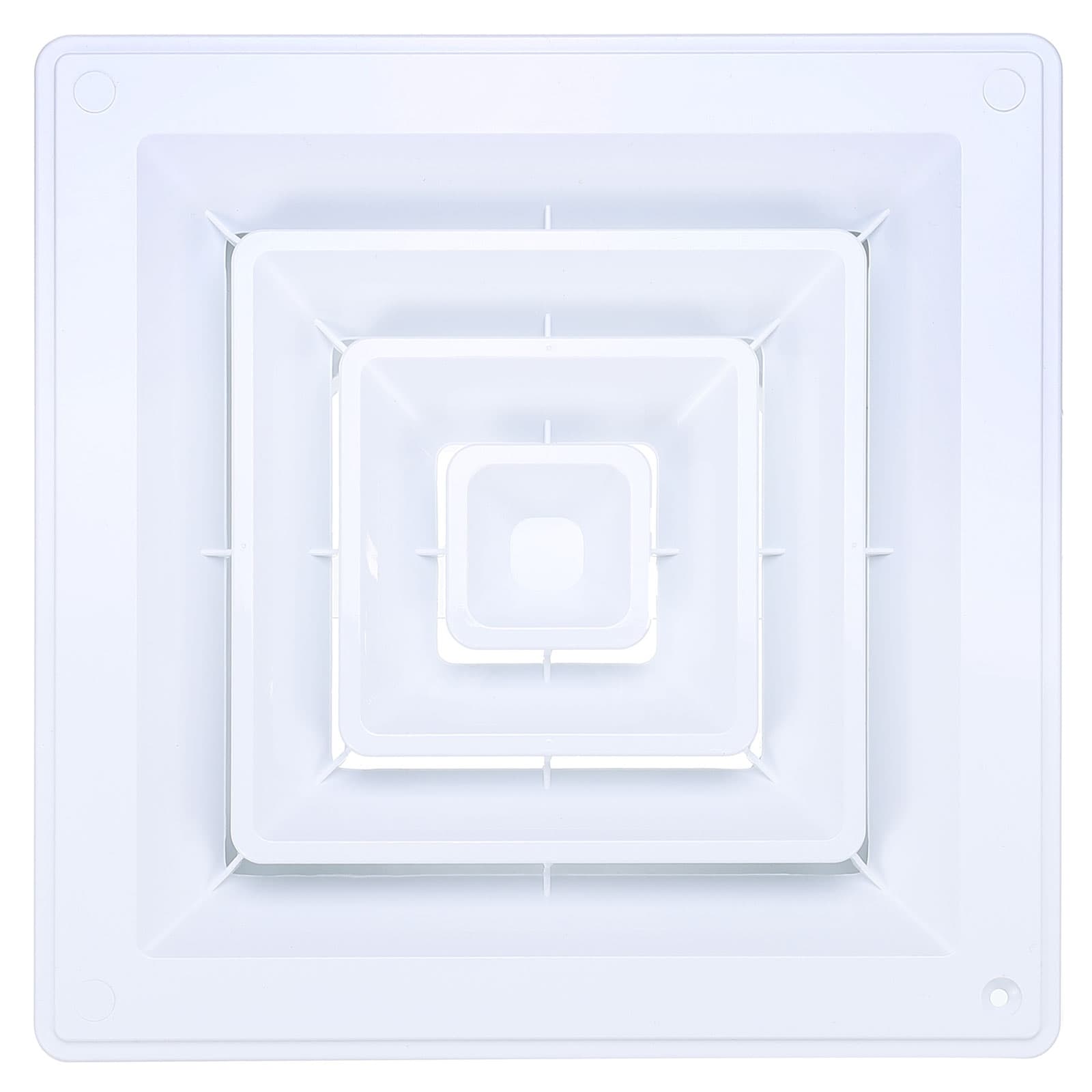 PATIKIL Square Air Vent Cover 10 x 10inch 6inch Dia Air Return Grille Sidewall or Ceiling Air Diffuser with Square-to-Round Adapter for Bathroom Kitchen Ventilation