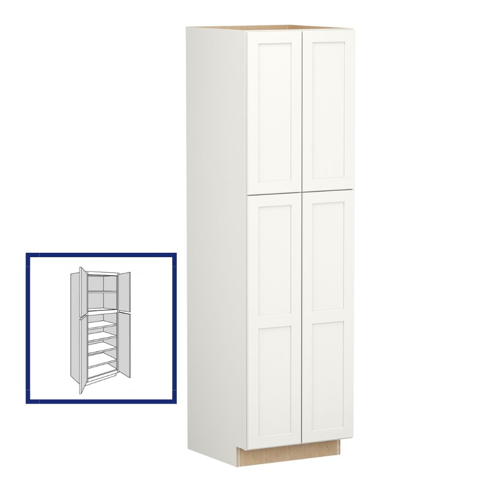 Shenandoah PRO Express SPE 90MPS-63147 Breckenridge 24-in W x 96-in H x 24-in D Linen Full Overlay Pantry Fully assembled Plywood Cabinet (Recessed Panel Shaker)