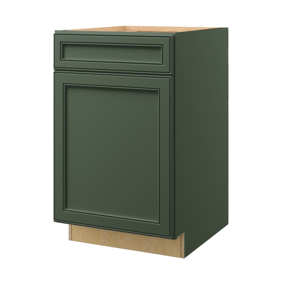 Heathrow 21-in W x 34.5-in H x 24-in D Sage 1-Drawer Base Fully Assembled Cabinet (Recessed Panel Square Style) in Green | - allen + roth 20212HR