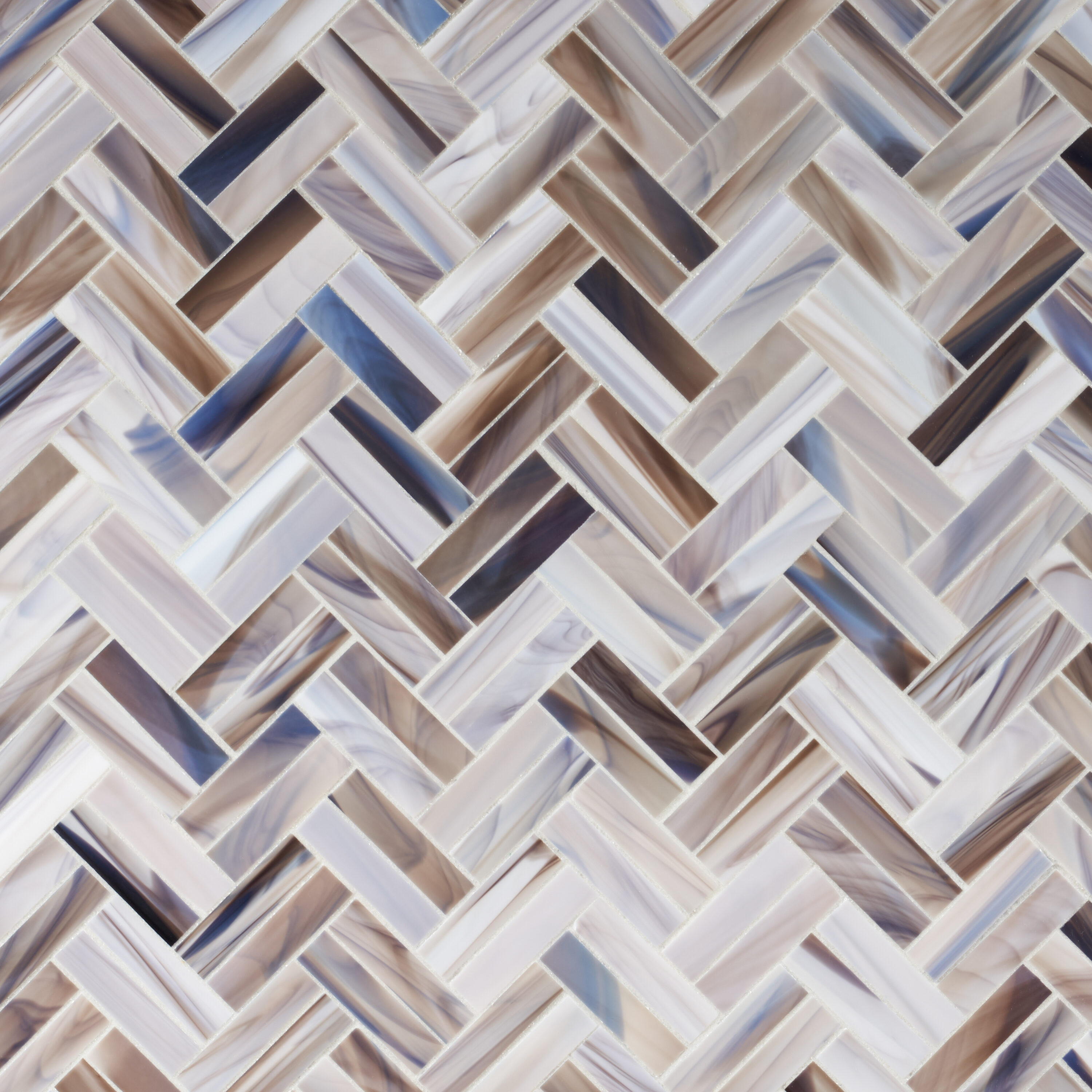 Artmore Tile EXT3RD107899 Gala Gray Blue 13-in x 14-in Polished Glass Patterned Herringbone Mosaic Wall Tile ( 1.03-sq ft Piece