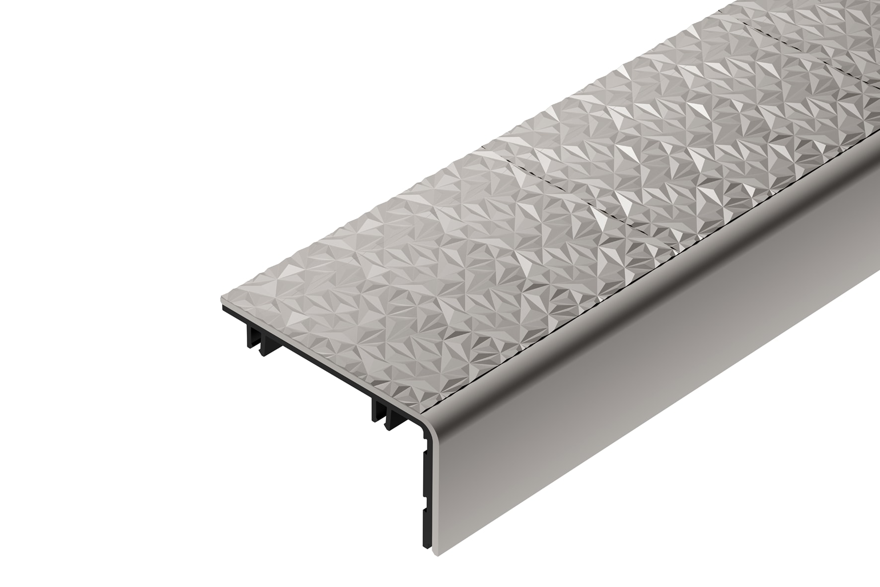 Schluter Systems TVL60SG/200 Trep-V 1.25-in W x 79-in L Stone grey PVC Stair nose Tile Edge Trim