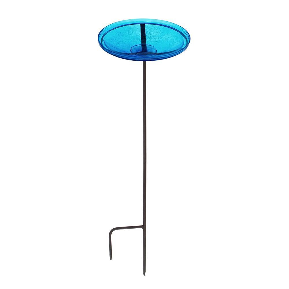 Minuteman International CGB-S-14T 39-Inches H Teal Glass Complete birdbath