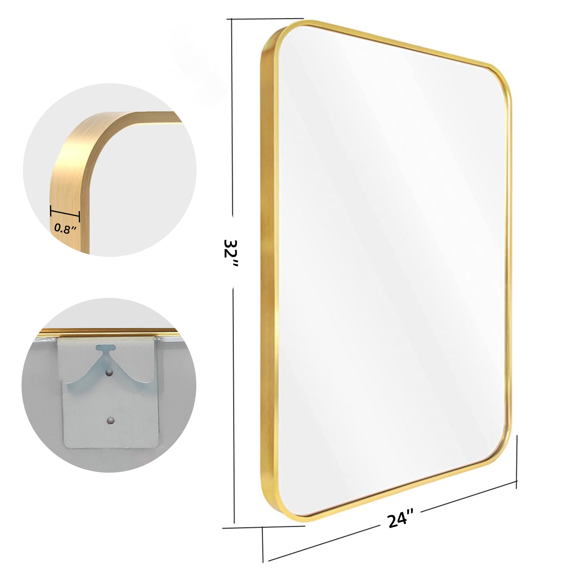 Kahomvis YO-QPW9-4977 Framed-Bath-Mirrors - View #2