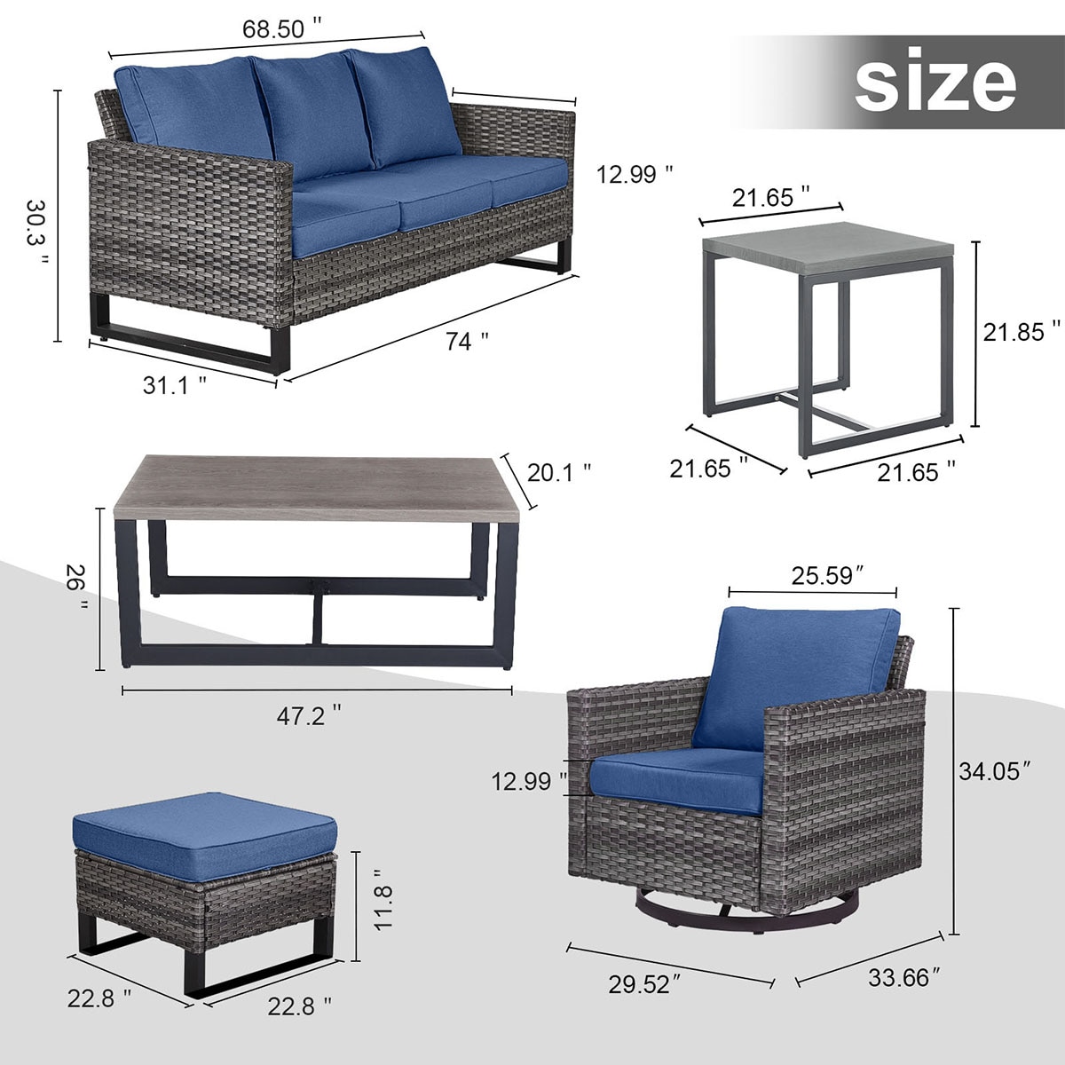 Rilyson FS062069X2065070-1 Patio-Conversation-Sets - View #3