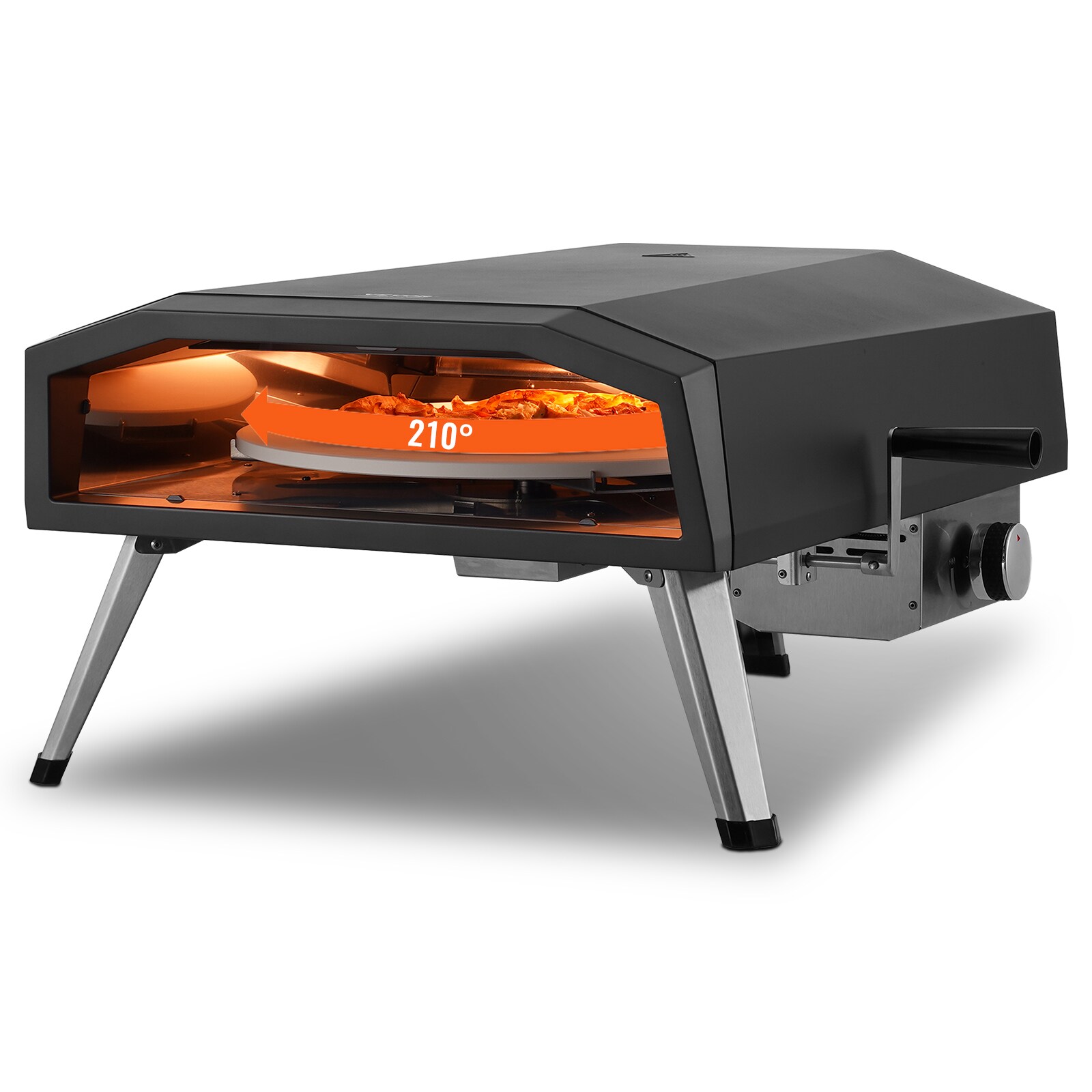 VEVOR BXPSLWNZWDJPWVMPWV0 13-IN Gas Pizza Oven Rotation Stainless steel Hearth Natural gas Outdoor Pizza Oven