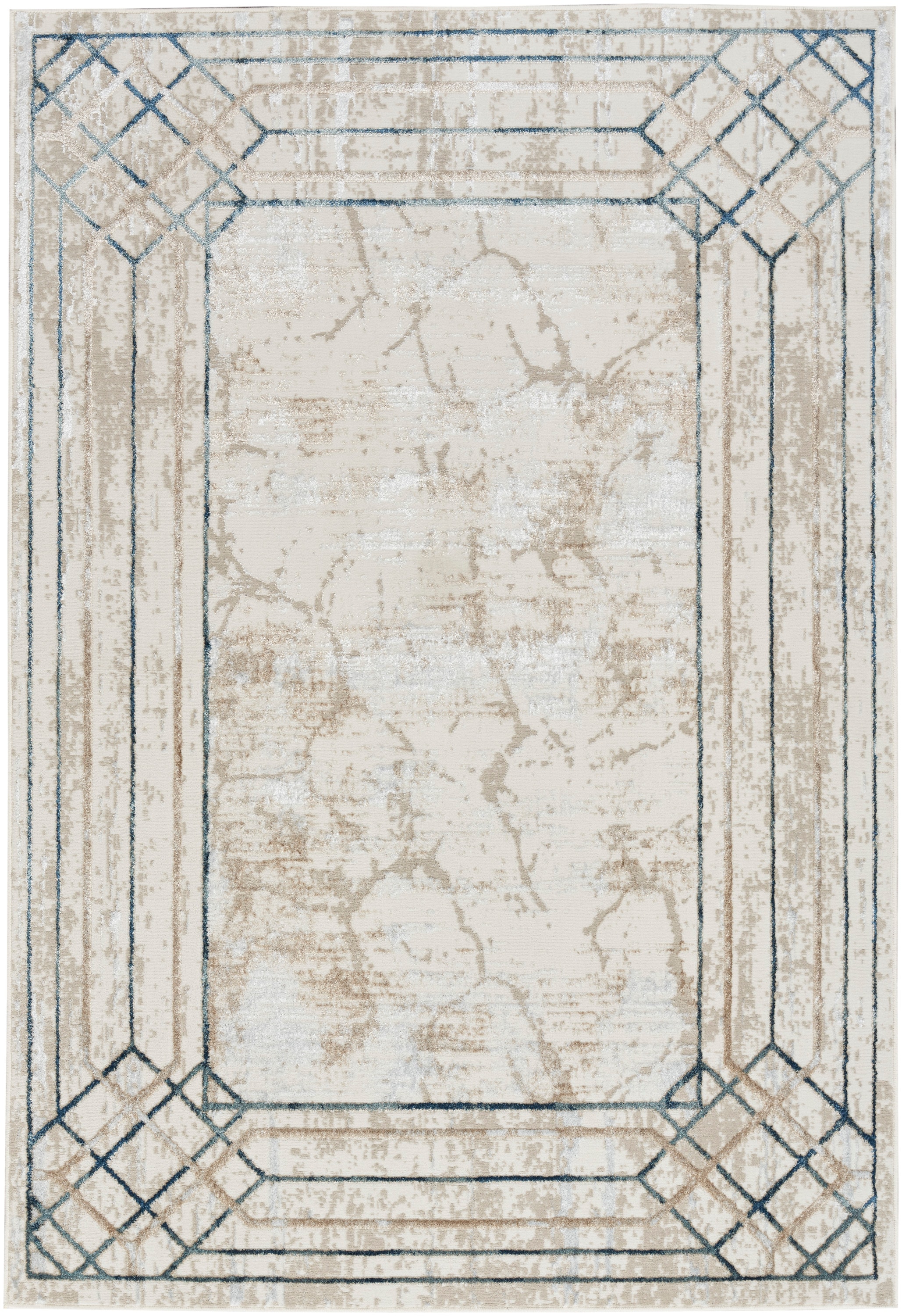 Ivory Abstract Elegance 5' x 7' Synthetic Area Rug