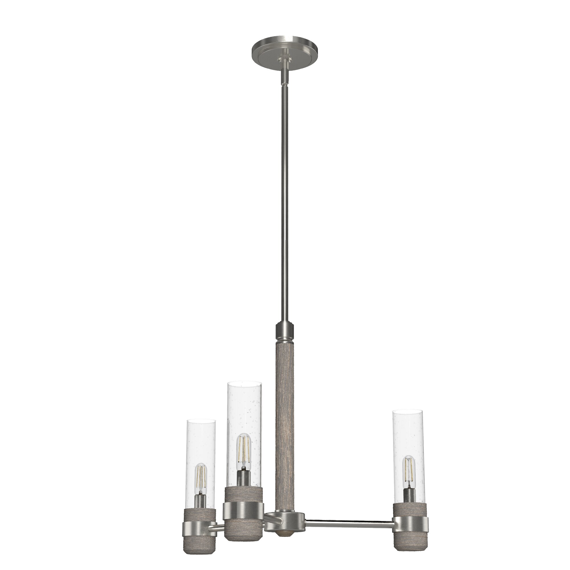Hunter River Mill 6-Light Brushed Nickel Rustic Led Bare Bulb Chandelier