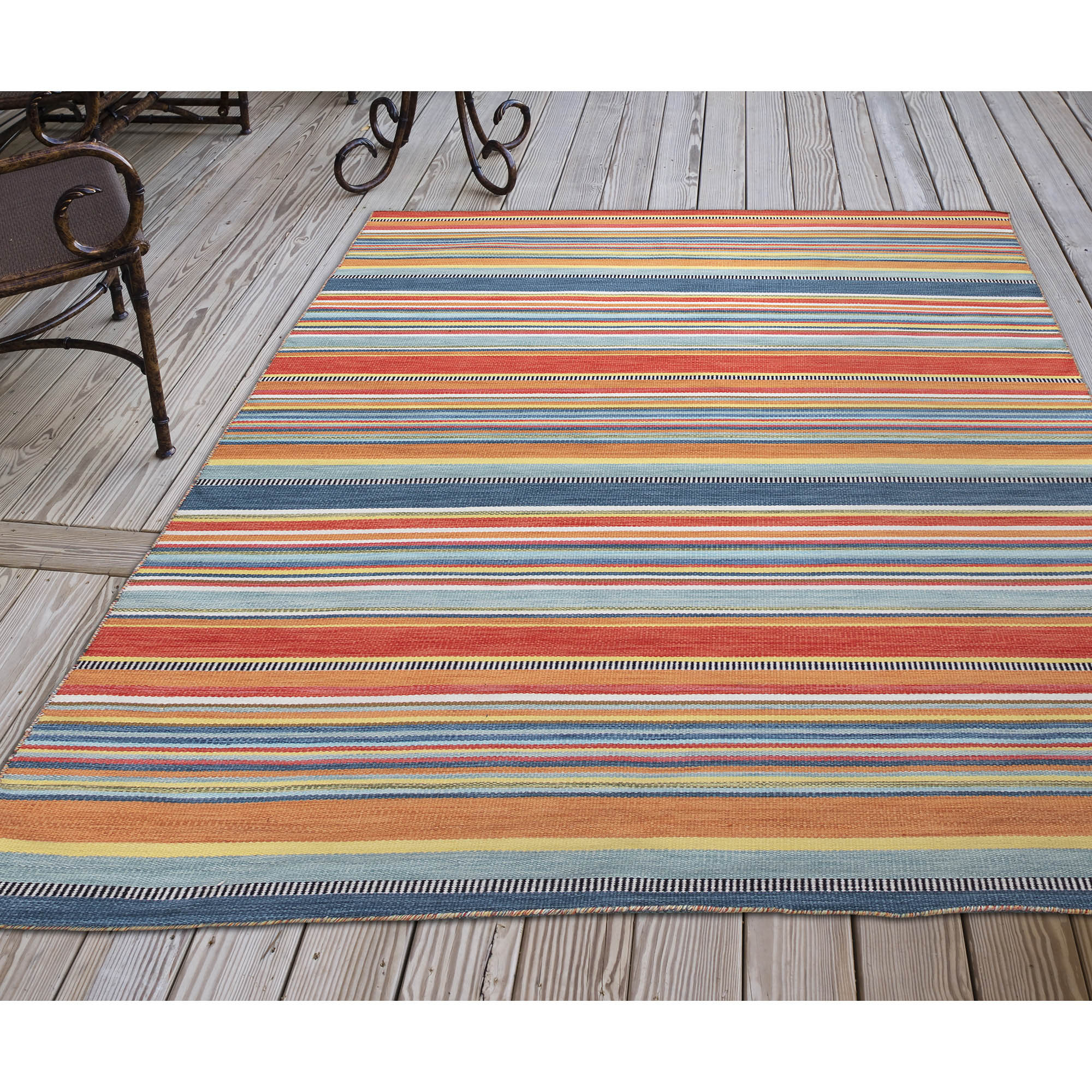 Liora Manne SNO57625814 Sonoma 5 x 8 (ft) Polyester Sunscape Rectangular Indoor/Outdoor Stripe Coastal Area rug