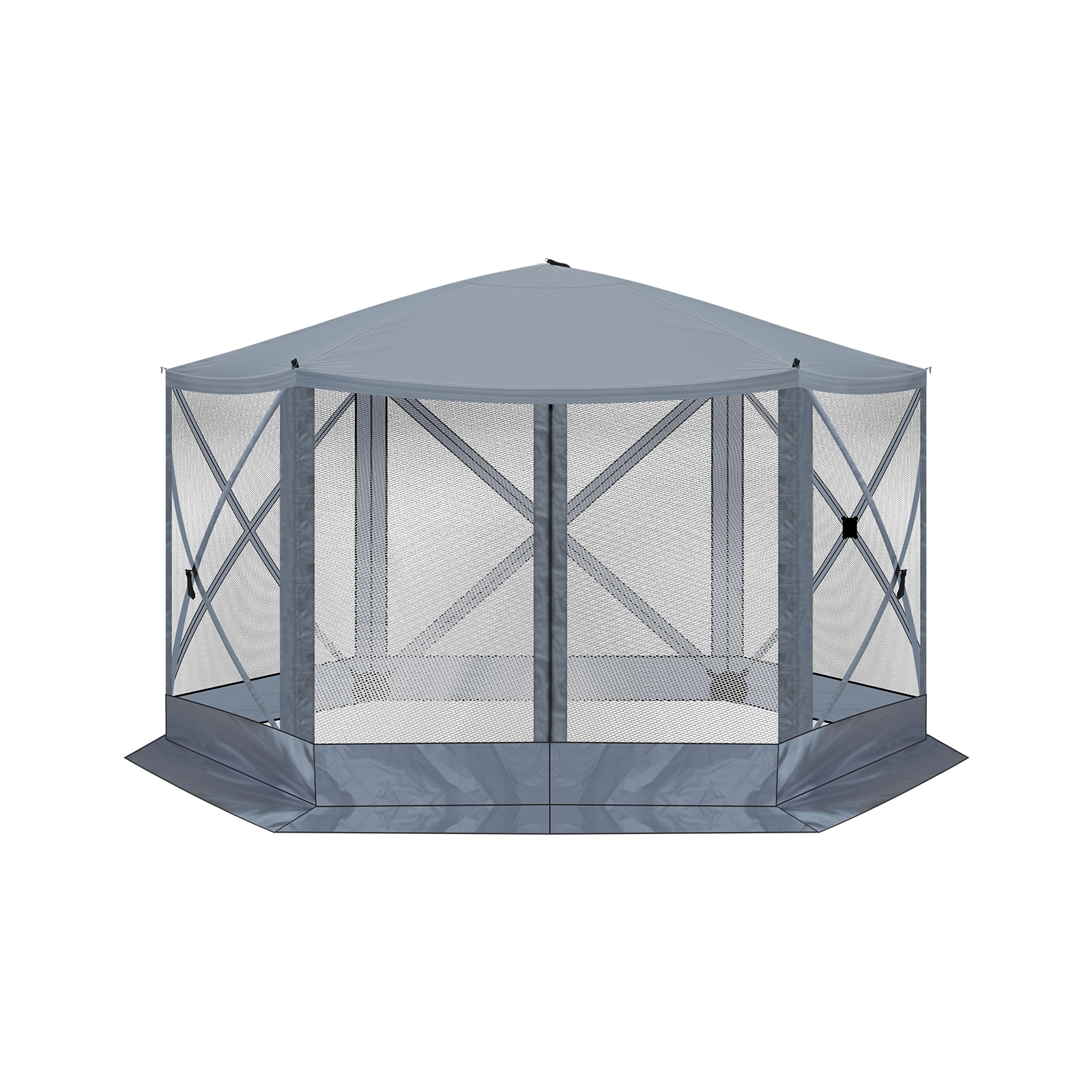 Winado LO1G58000516 12-ft x 12-ft Gray Gazebo with Soft Top Roof (Screen Included)