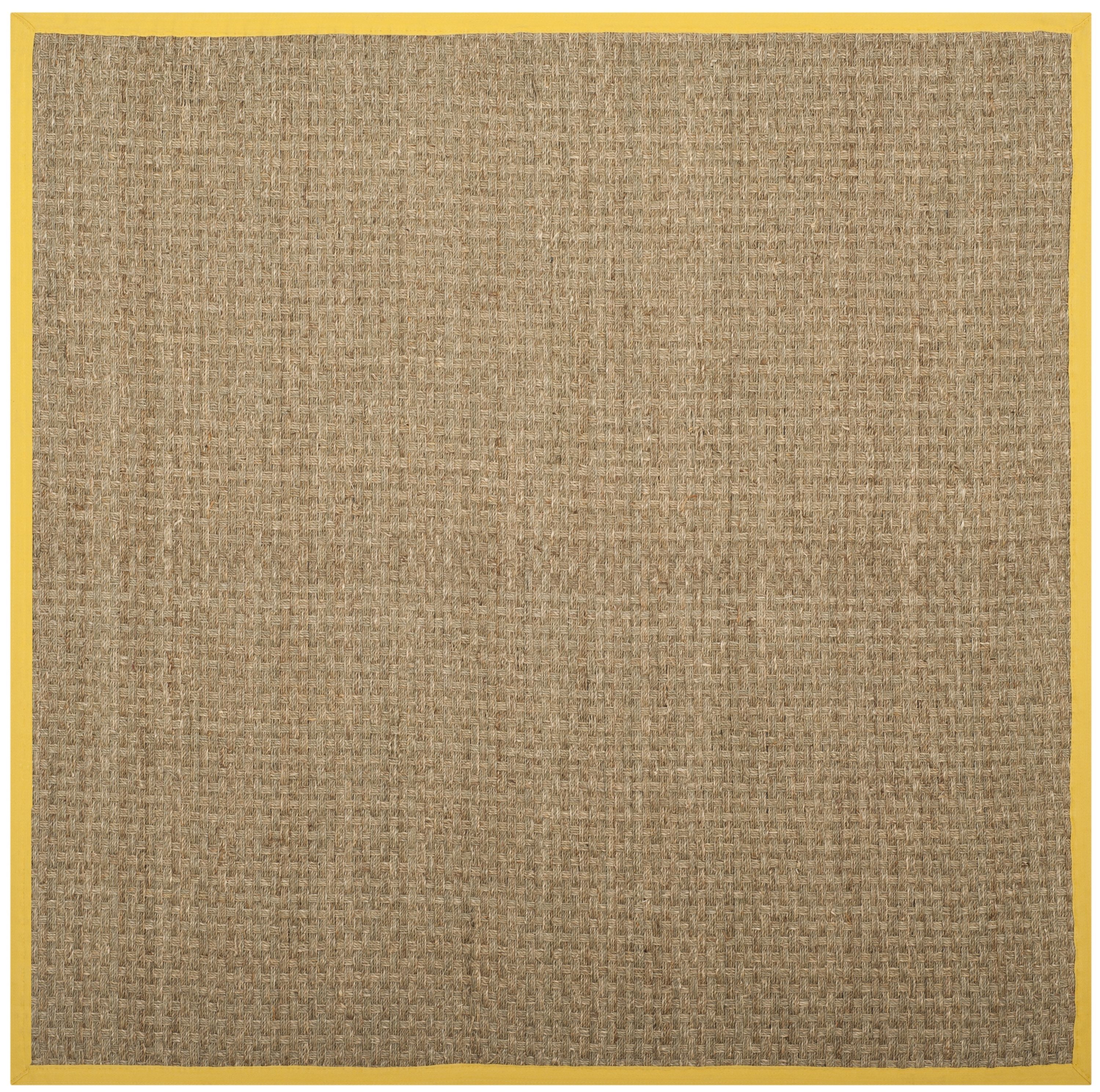 Safavieh NF114X-6SQ Natural Fiber Hampton 6 x 6 (ft) Loomed Seagrass Natural/Gold Square Indoor Solid Coastal Area rug