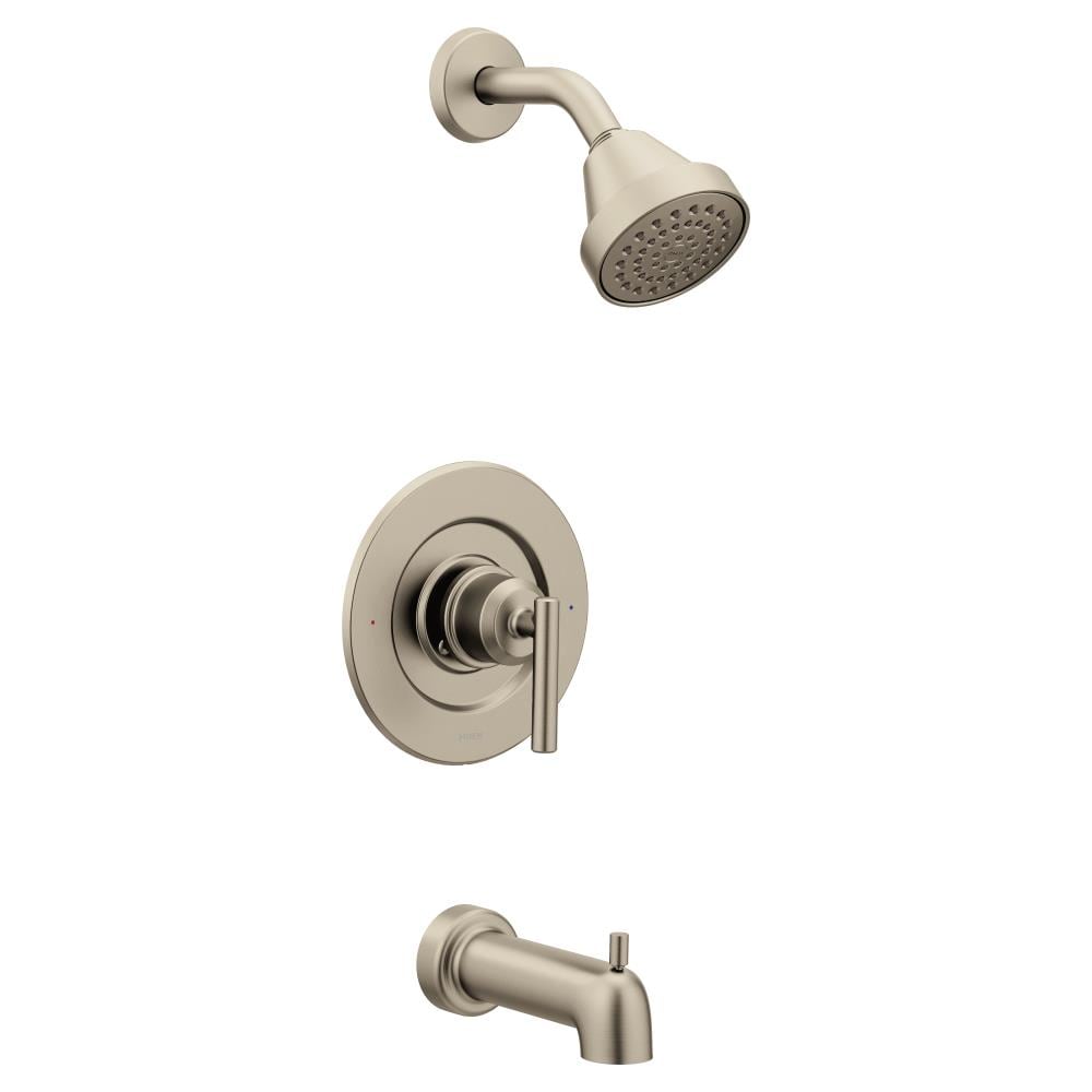 Moen T2903EPBN Gibson Brushed Nickel 1-handle Single function 2.5-in Round Bathtub and shower Faucet (Valve Not Included)