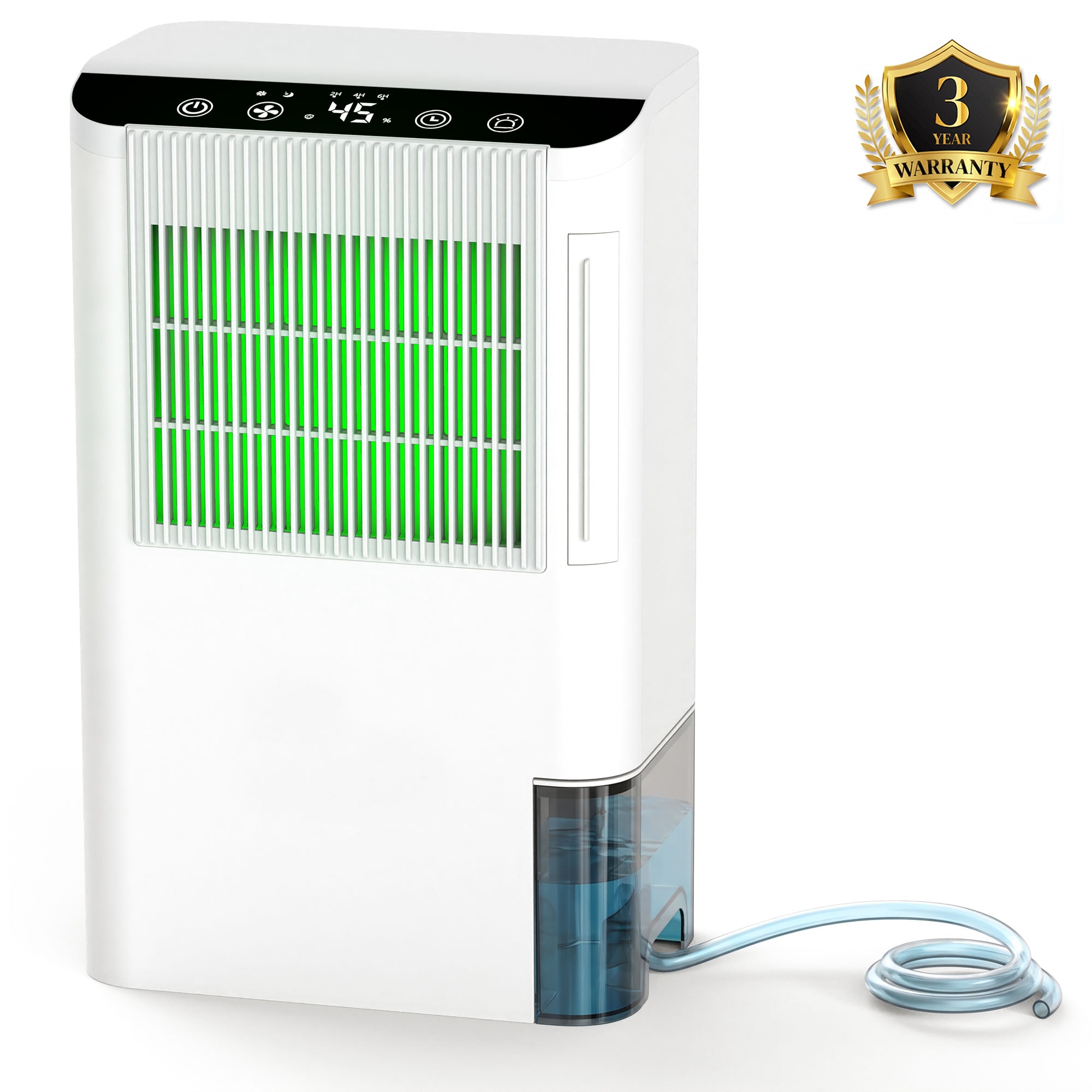 Elexnux Rotary dehumidifier 6.5 pt. Dehumidifier (For Rooms 1001 - 1500 sq. ft) For Basements, Bathrooms, Crawlspaces, in White