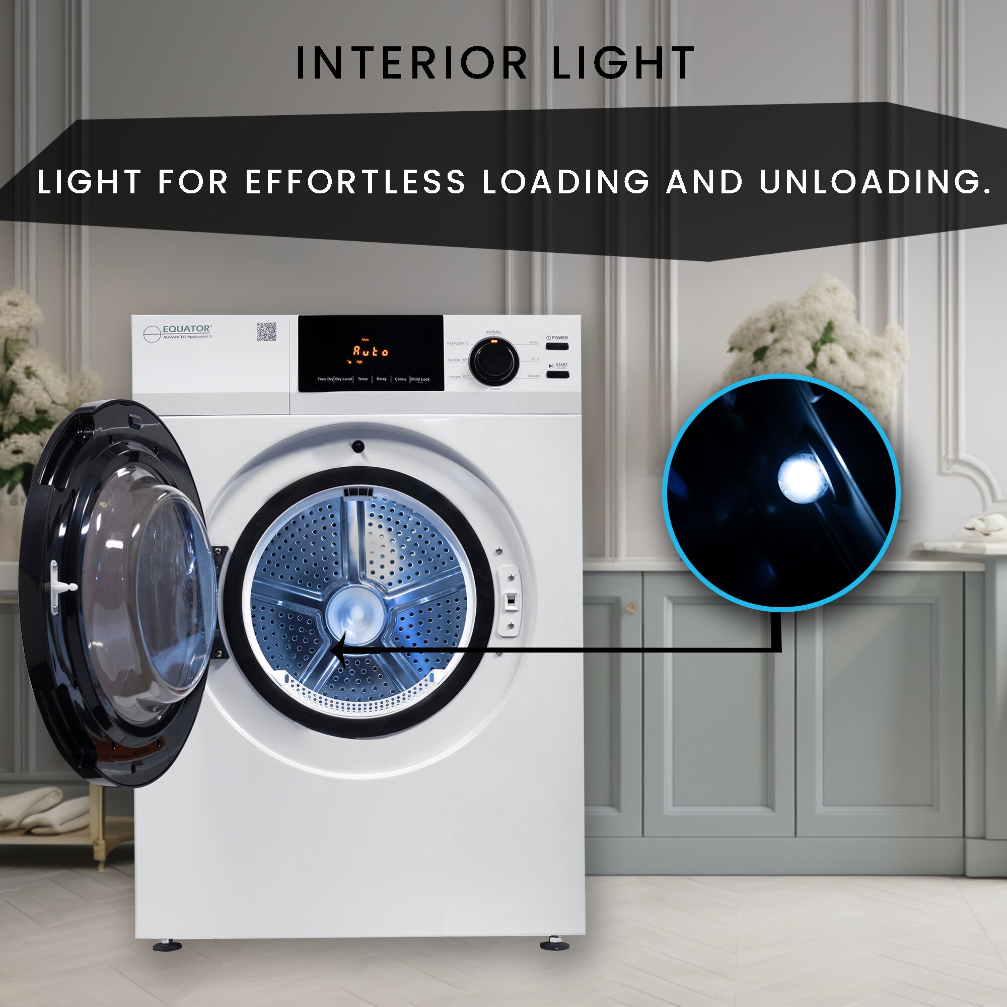 Equator 24" White Portable Vented Dryer with Moisture Sensing